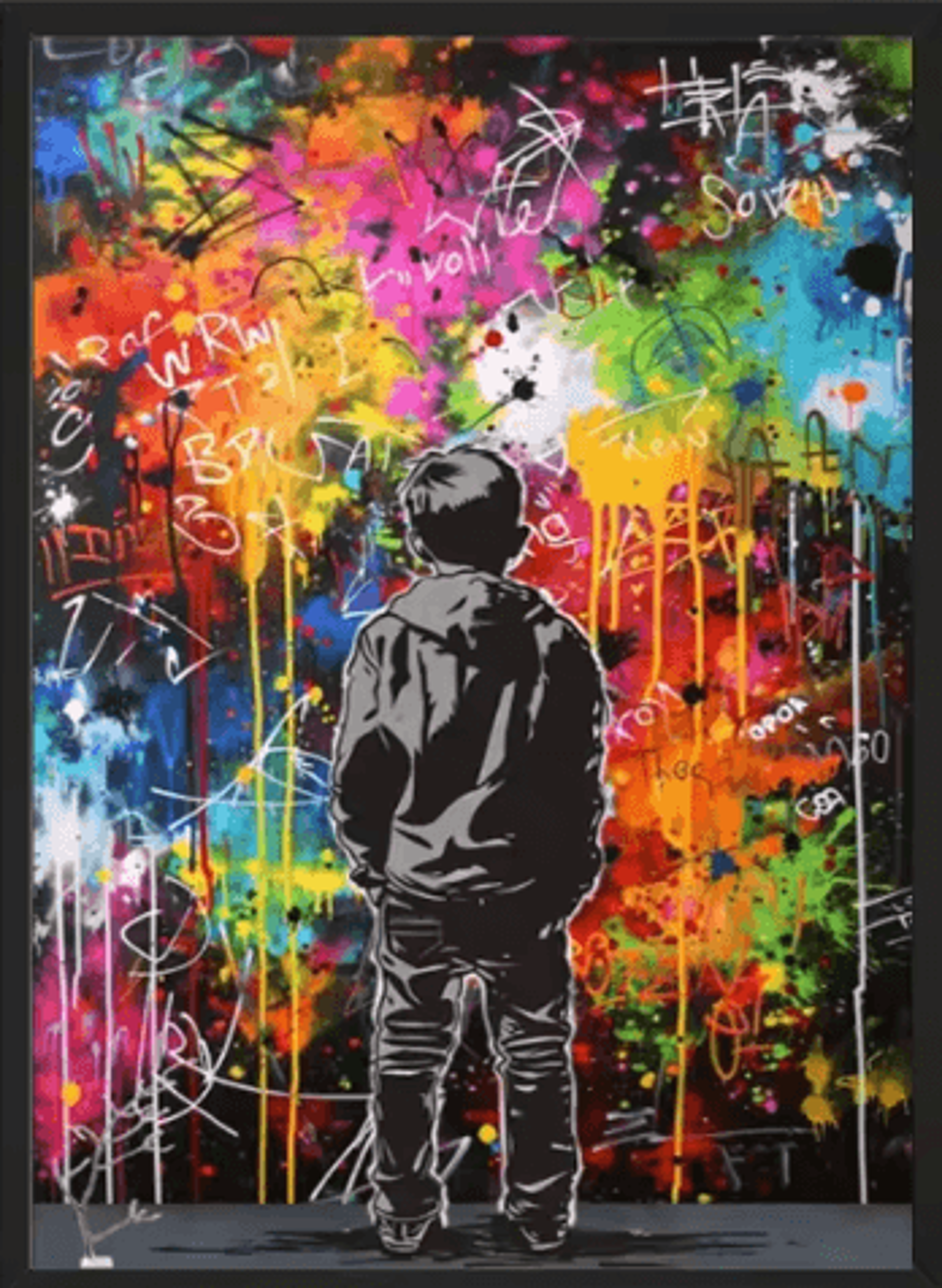 Banksy Style Graffiti Canvas Print Modern Urban Street Art Wall Poster Frameless 4