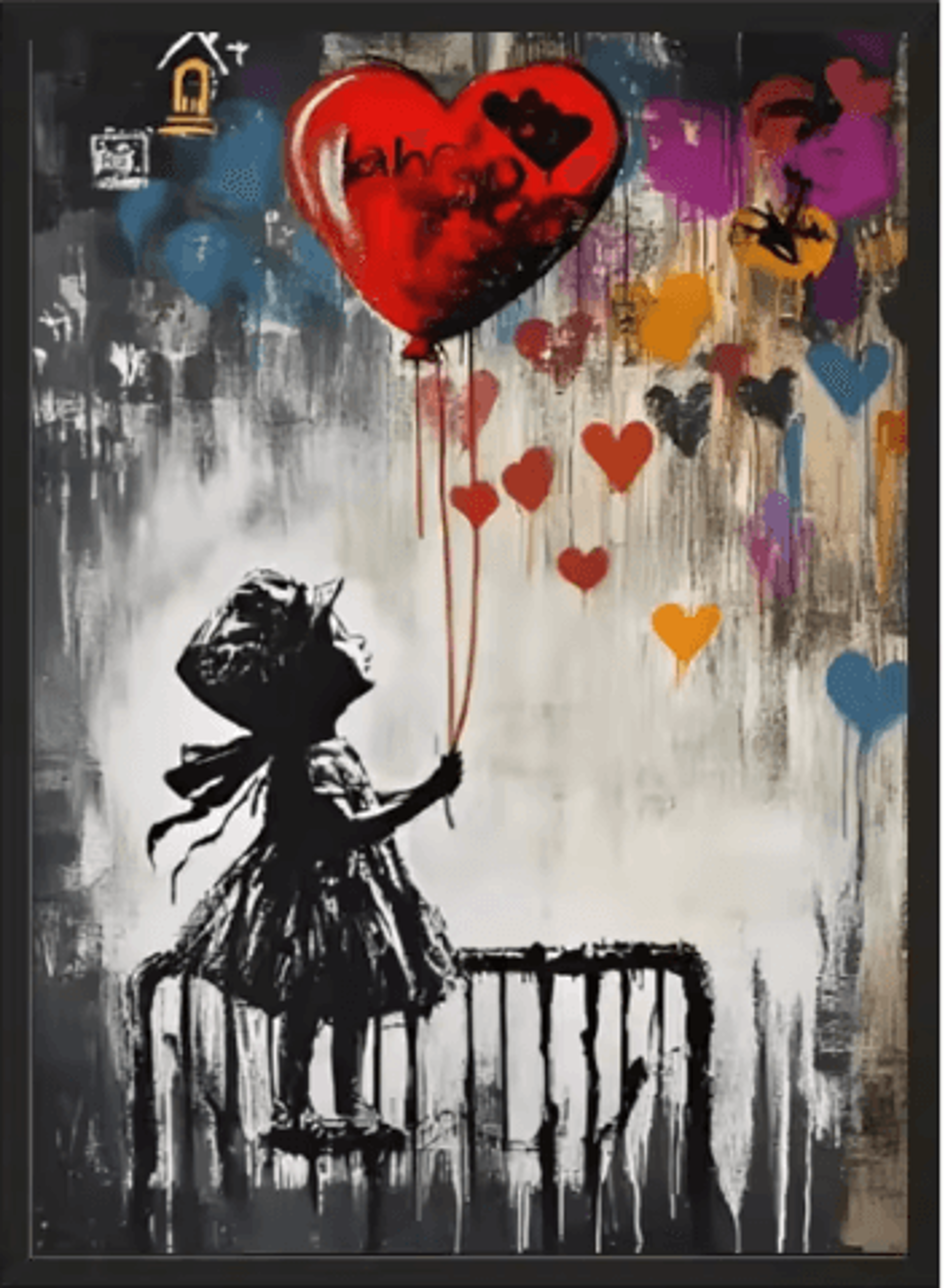 Banksy Style Graffiti Canvas Print Modern Urban Street Art Wall Poster Frameless 18