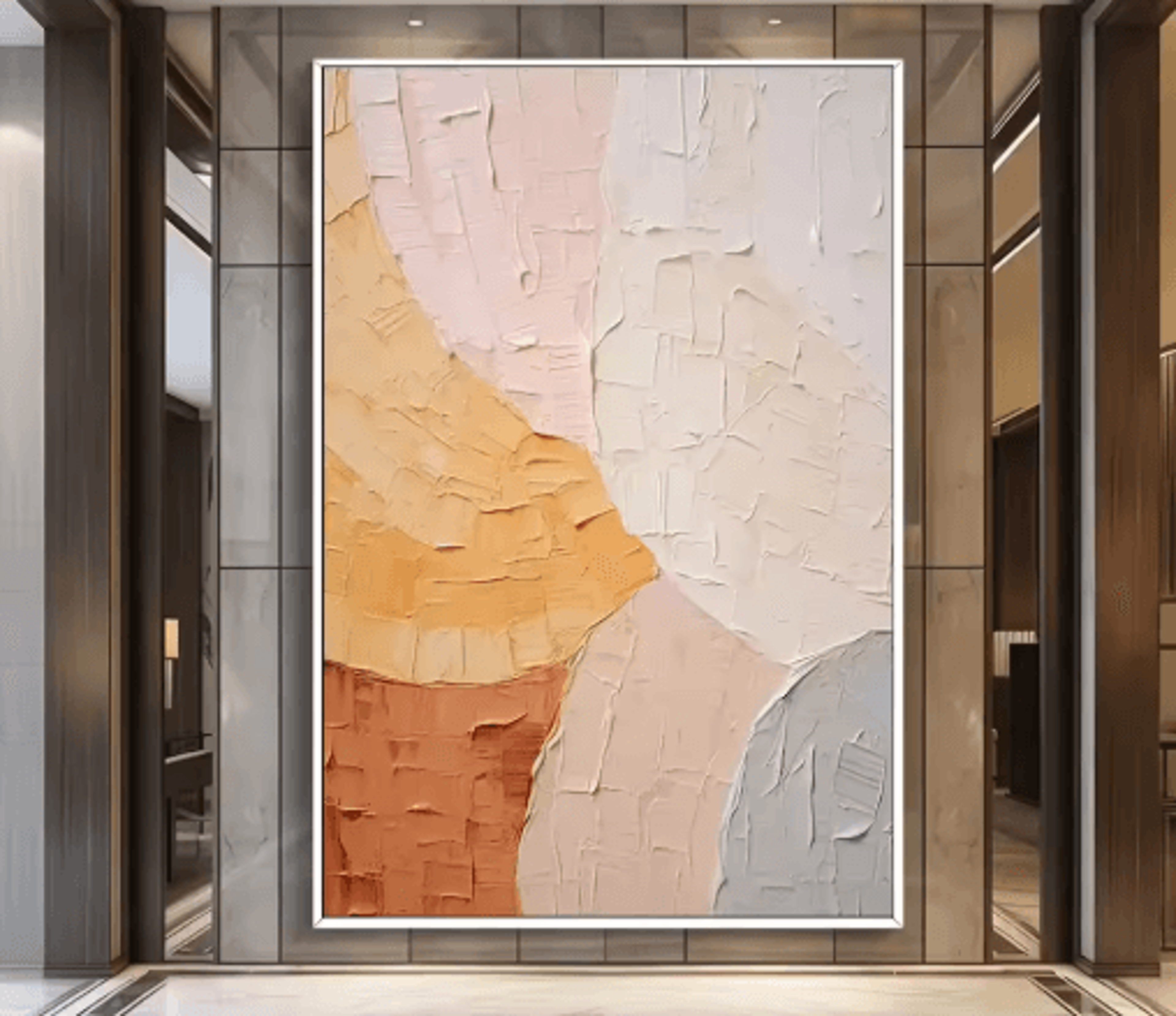 Large Abstract Texture Wall Art Handmade Gold Minimalist Canvas Painting 6