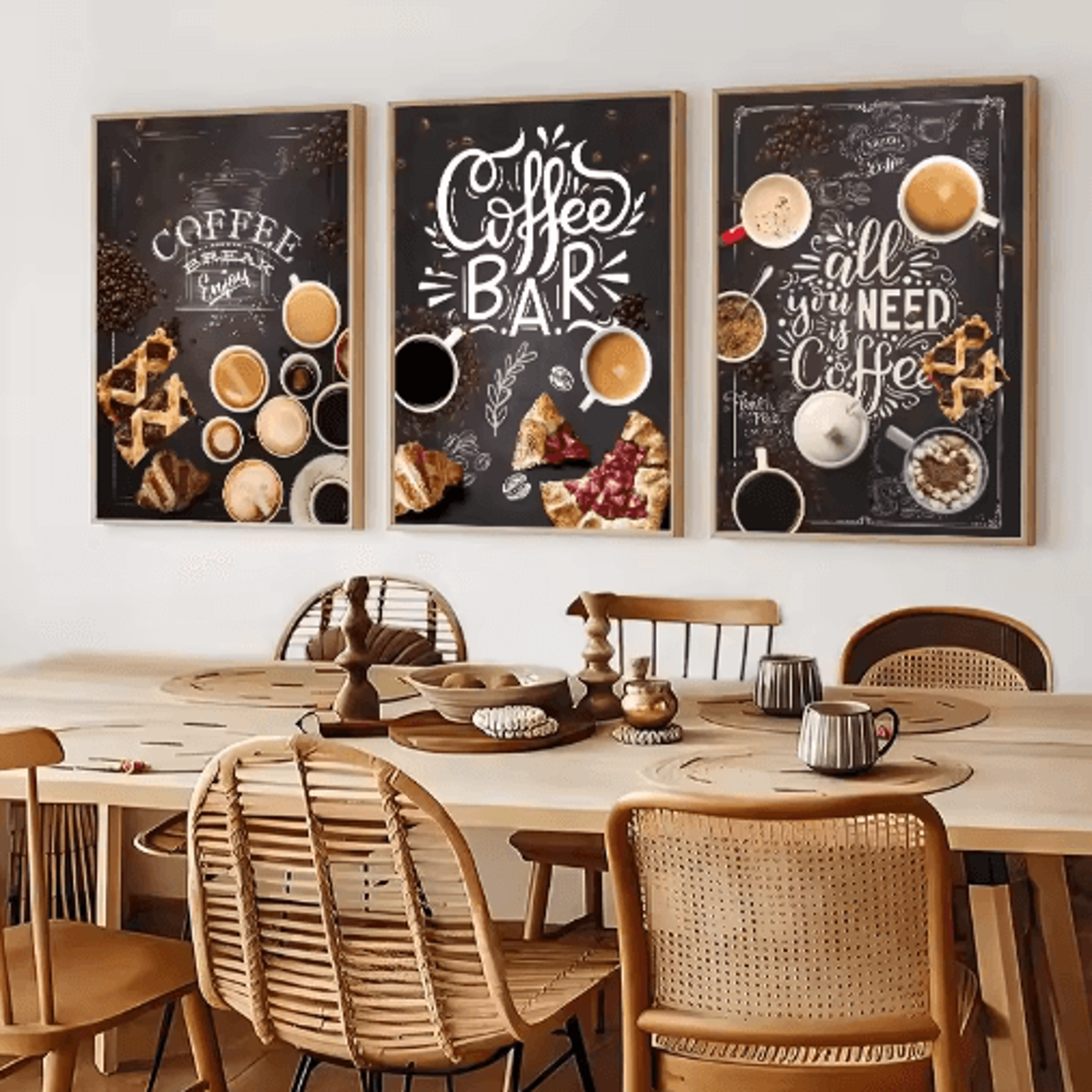 Nordic Coffee Wall Art Bakery Canvas Print For Cafe  Kitchen Decor 14