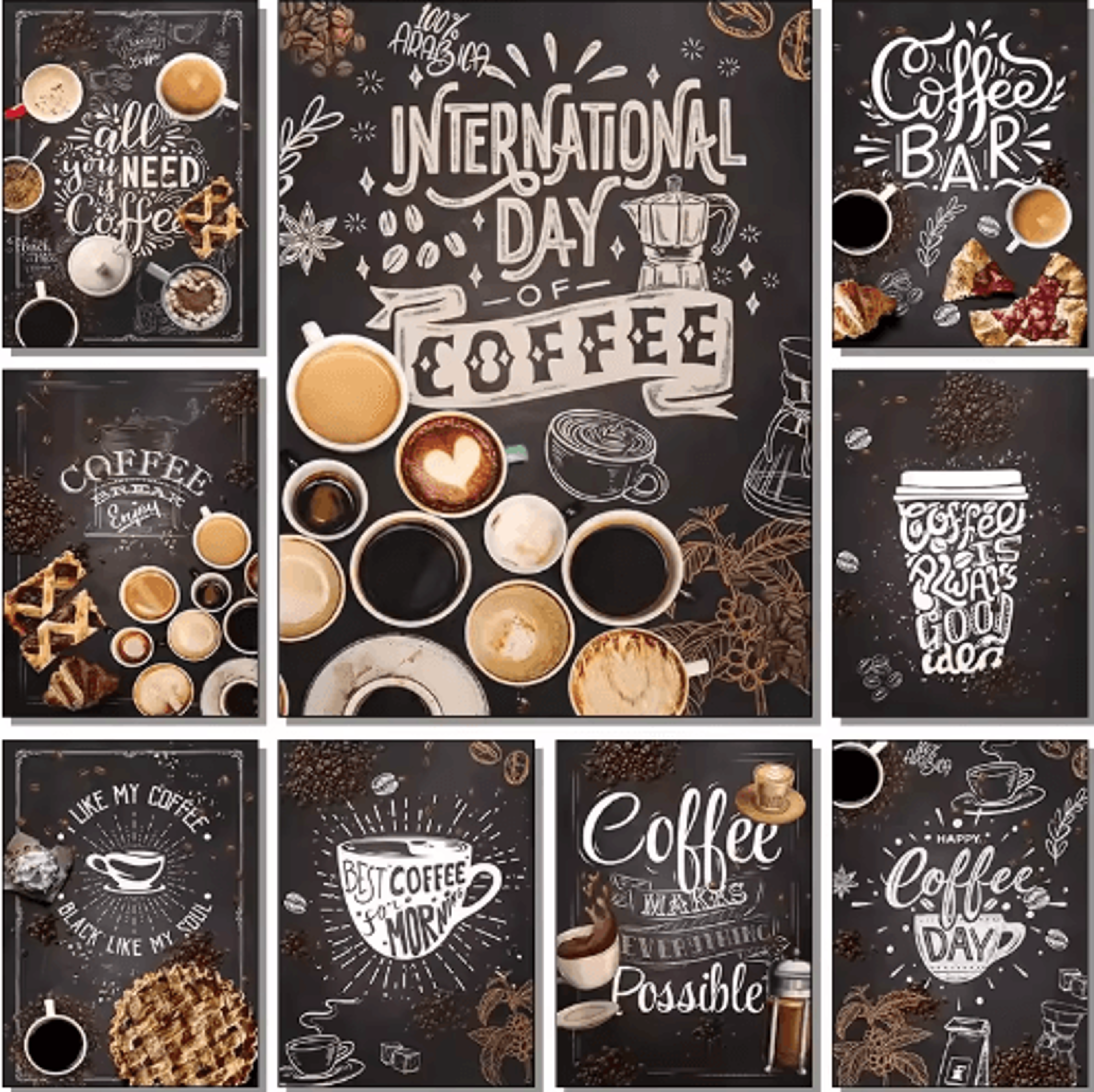 Nordic Coffee Wall Art Bakery Canvas Print For Cafe  Kitchen Decor 0