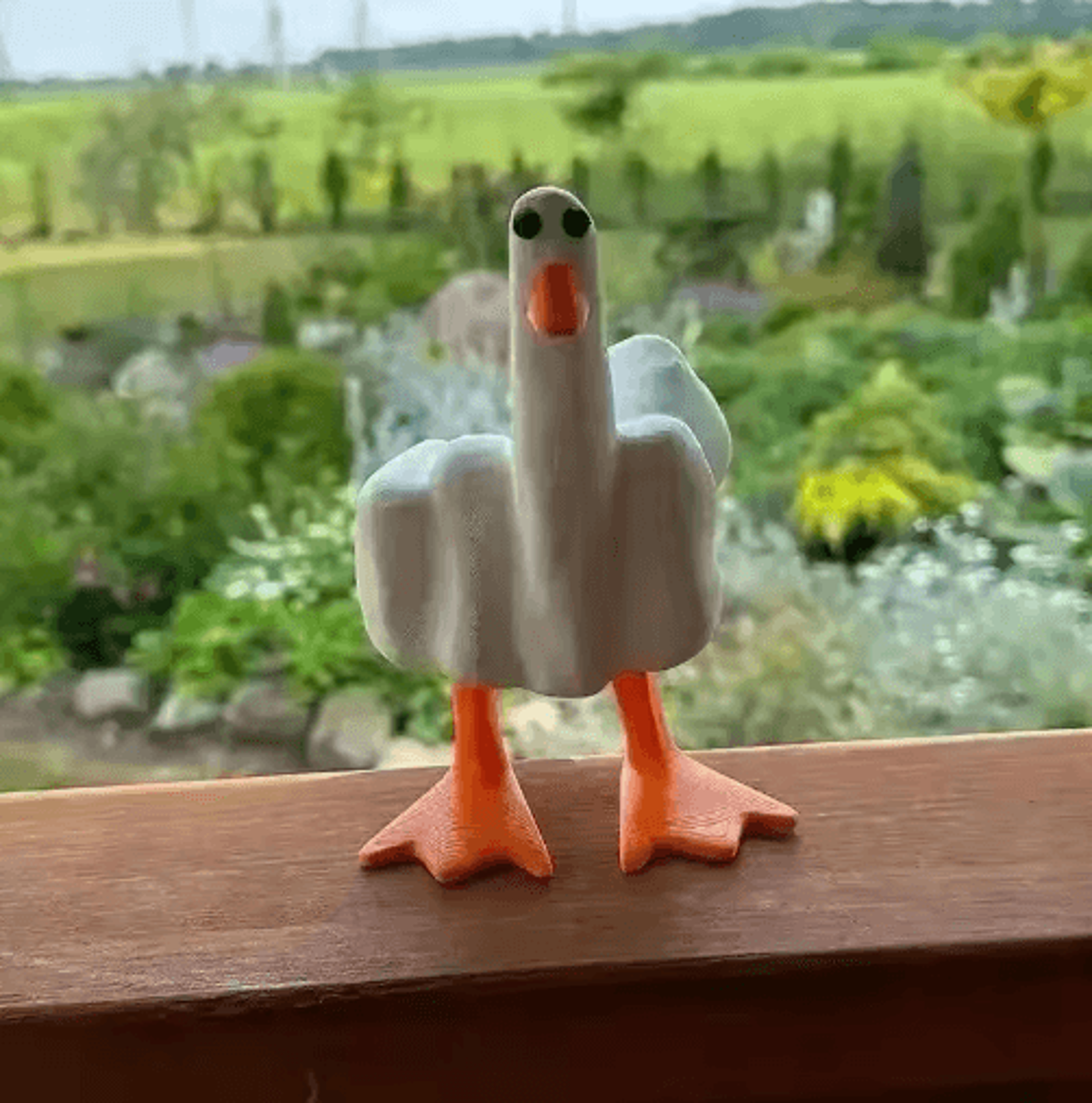 Funny Middle Finger Duck Statue Quirky Resin Desk  Home Decor 1