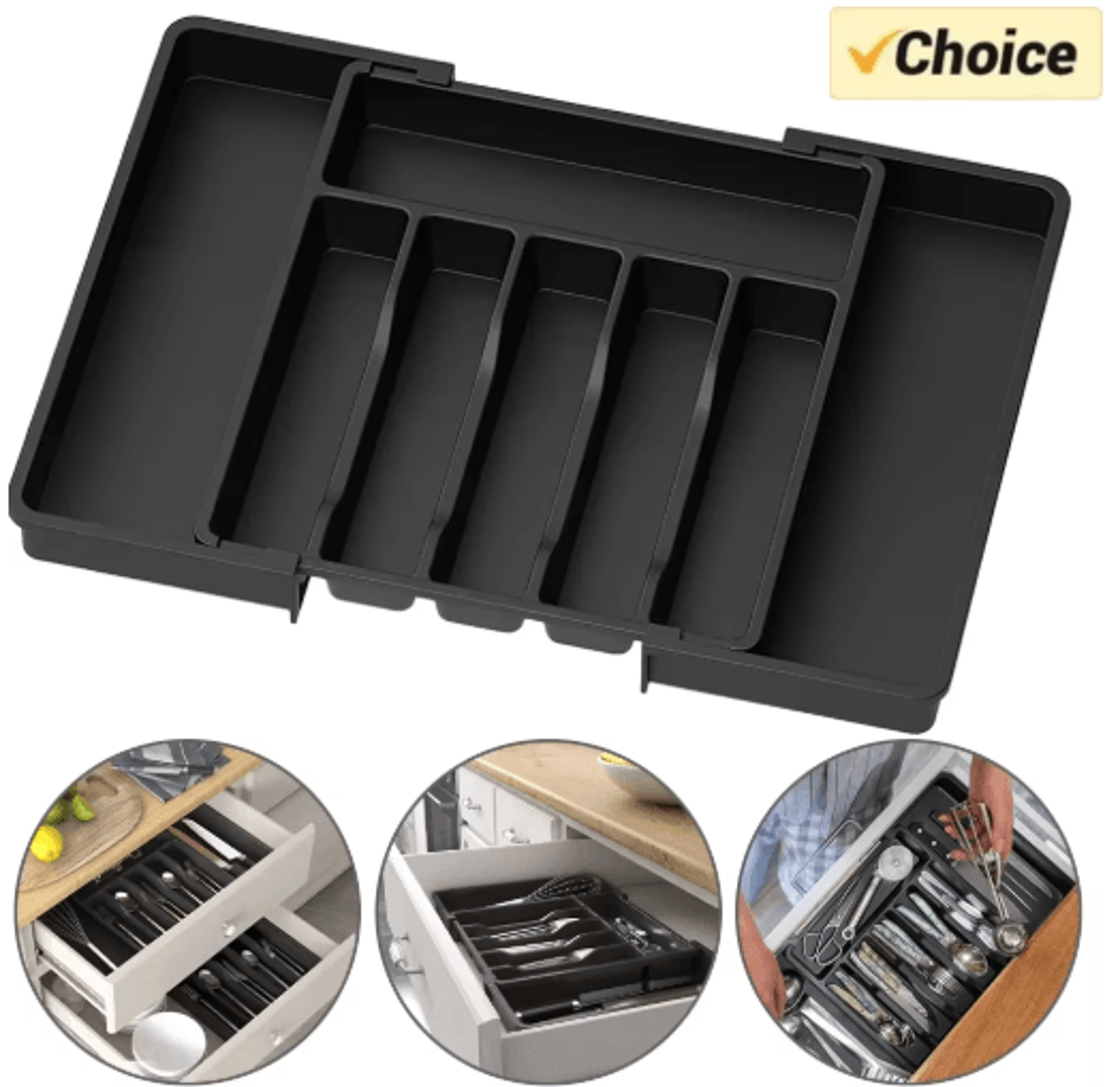 Expandable Kitchen Drawer Organizer  Adjustable Cutlery Storage Tray 0