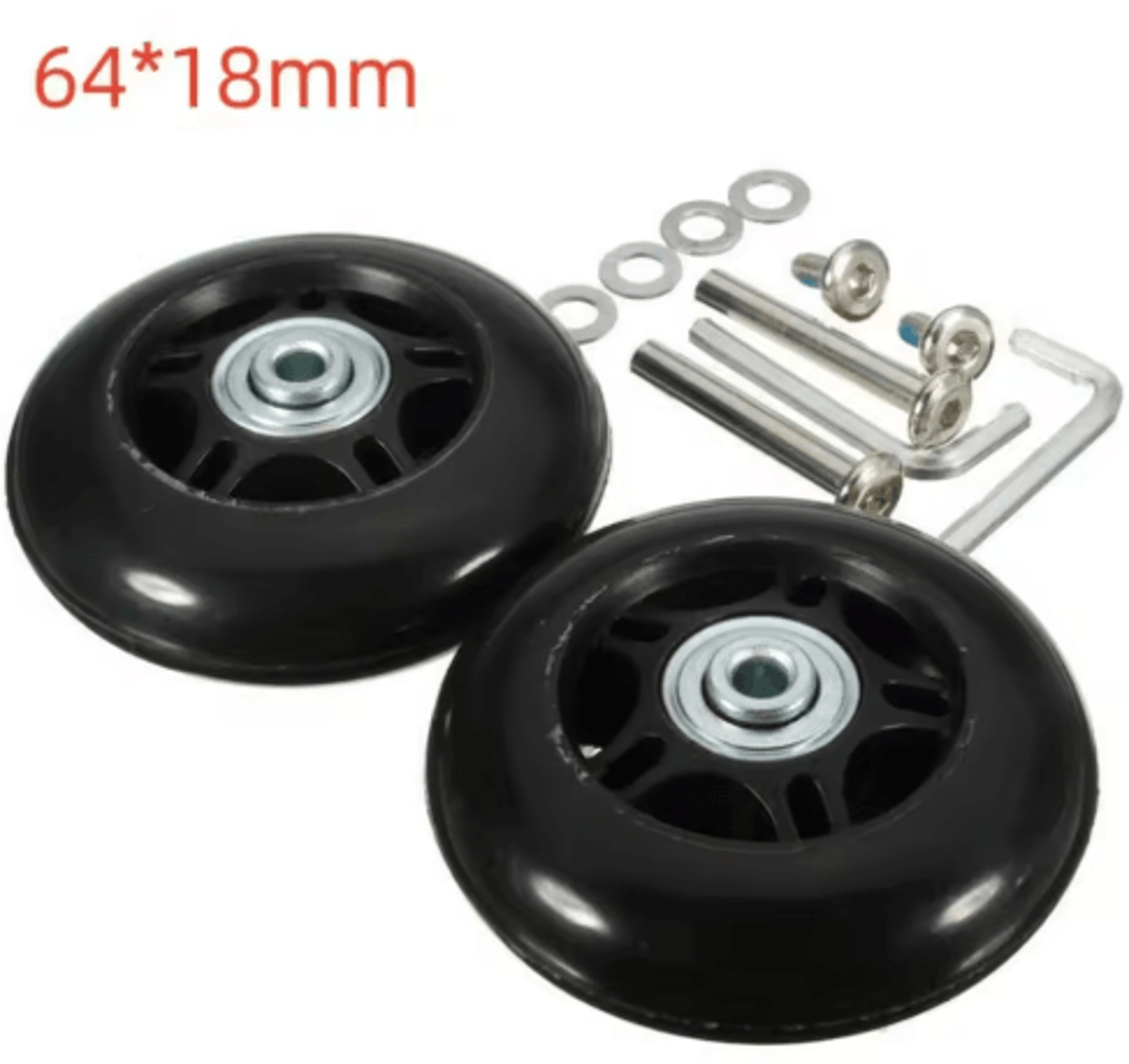 Silent Replacement Luggage Wheels Repair Kit With Axles  Screws 6