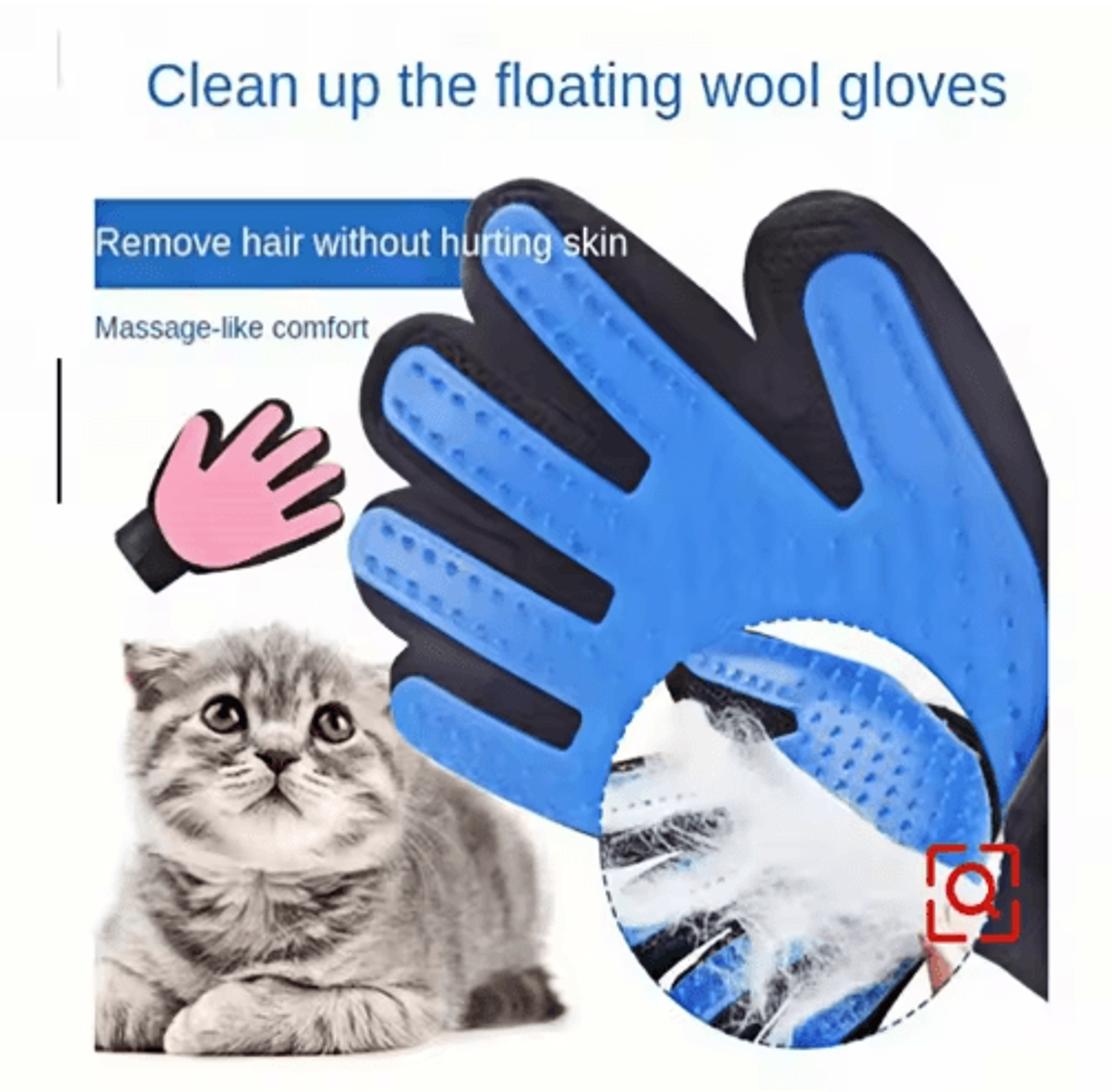 Pet Grooming Glove Brush  Gentle Deshedding  Massage Hair Remover For Dogs And Cats 10