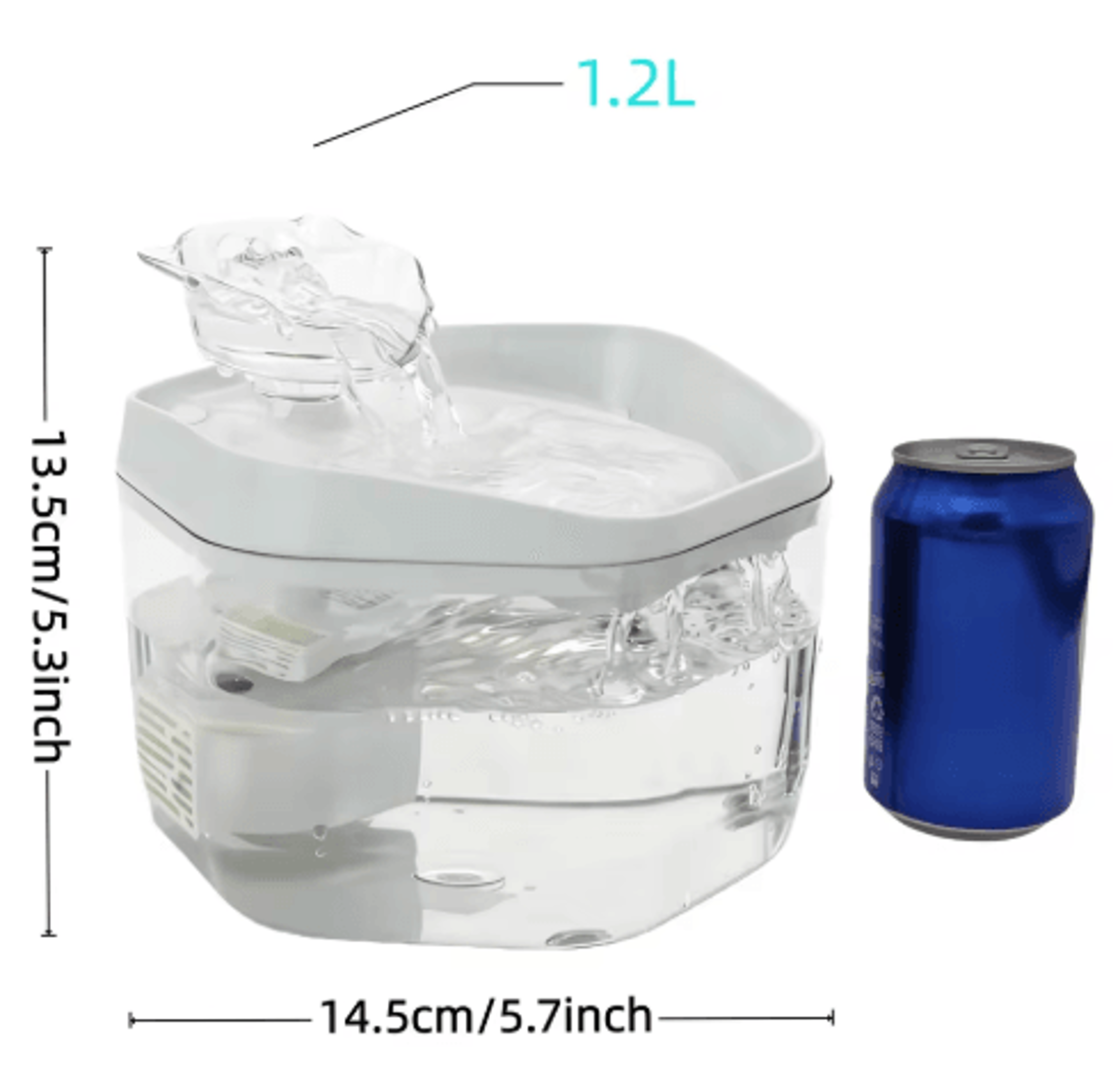 12L USB Cat Water Fountain  Automatic Pet Drinking Fountain For Cats  Small Dogs 8
