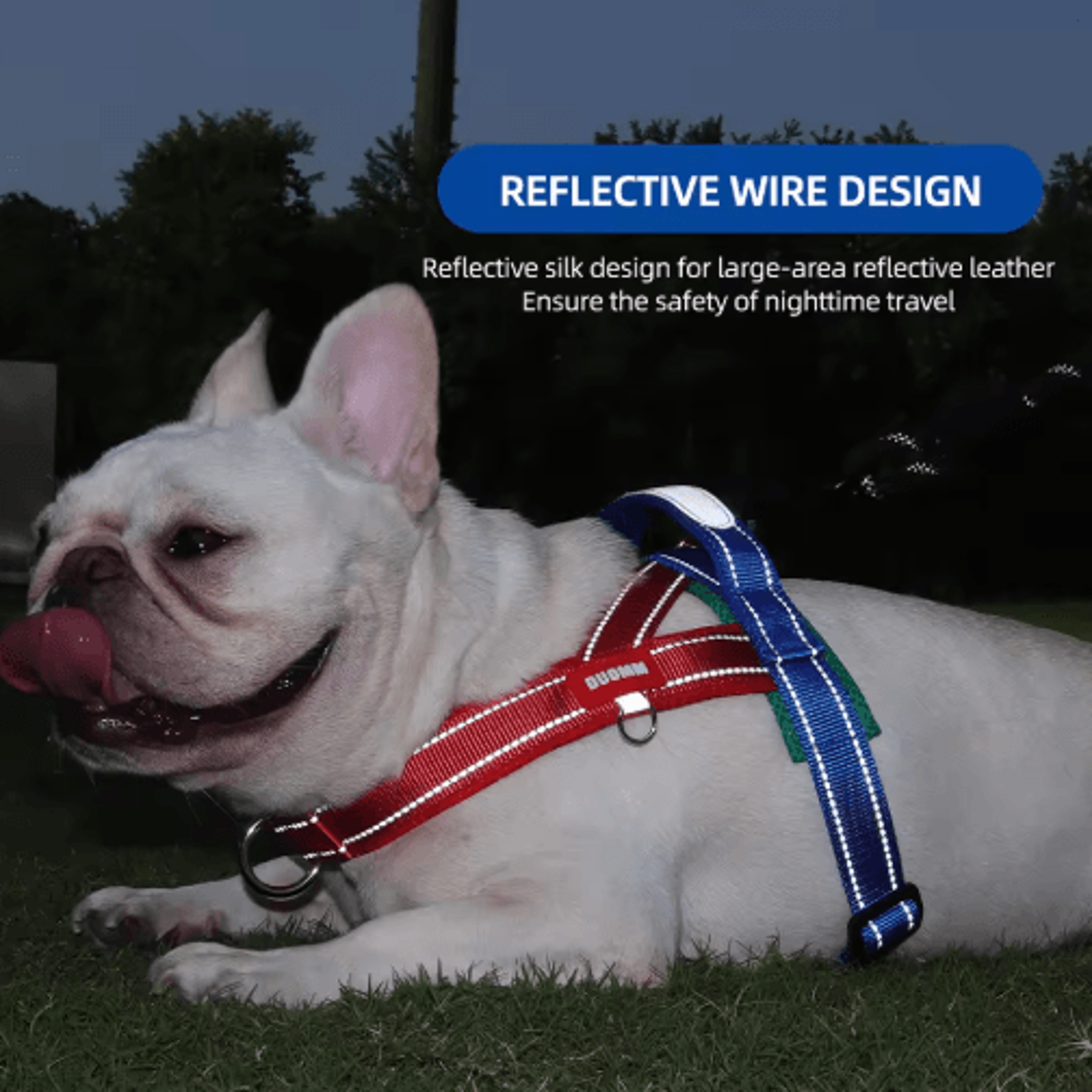 Reflective Dog Chest Harness  TwoTone Outdoor Walking Harness With Nylon Handle 8