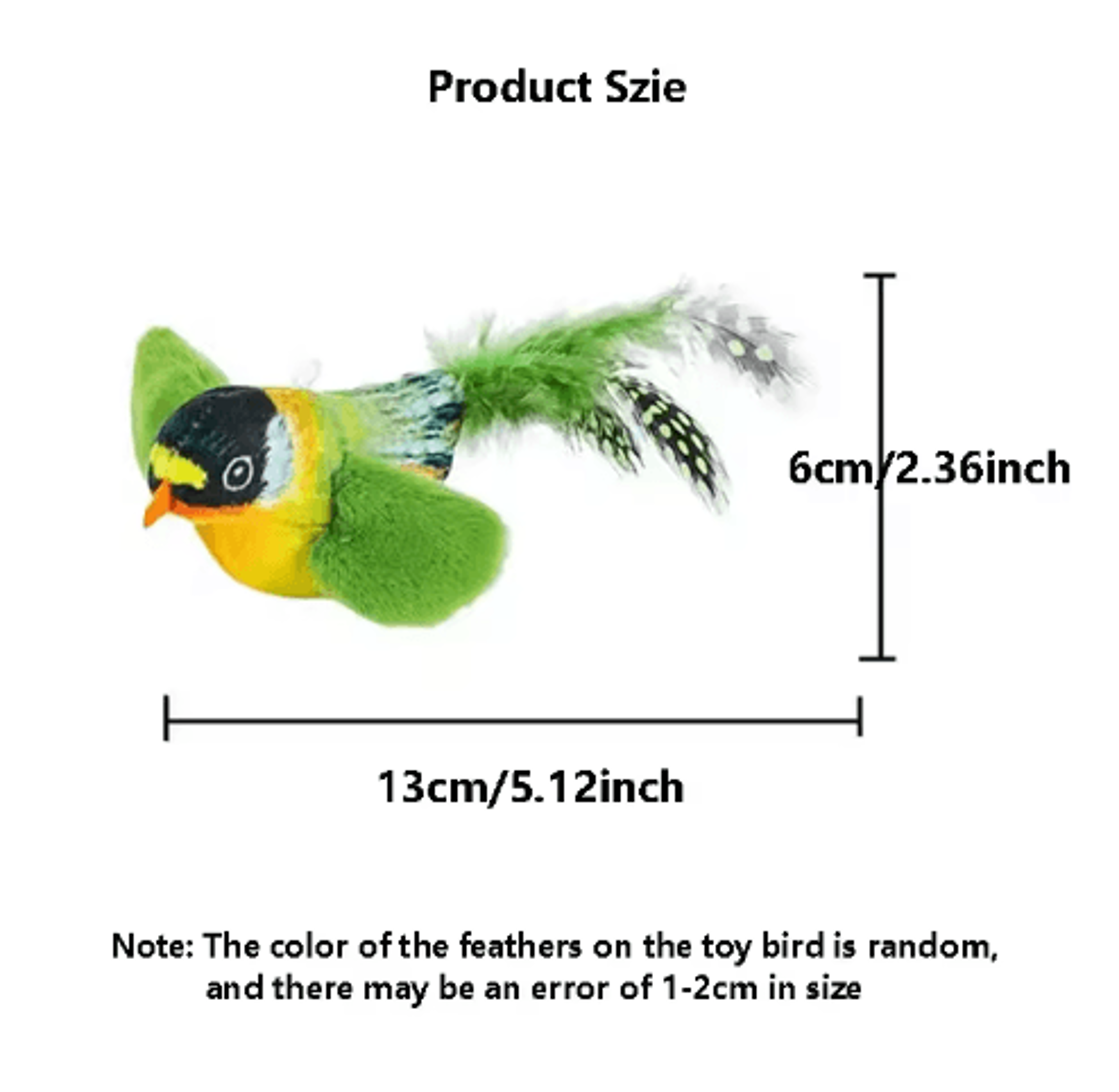 Interactive Bird Sound Plush Cat Toy With Elastic Rope 6