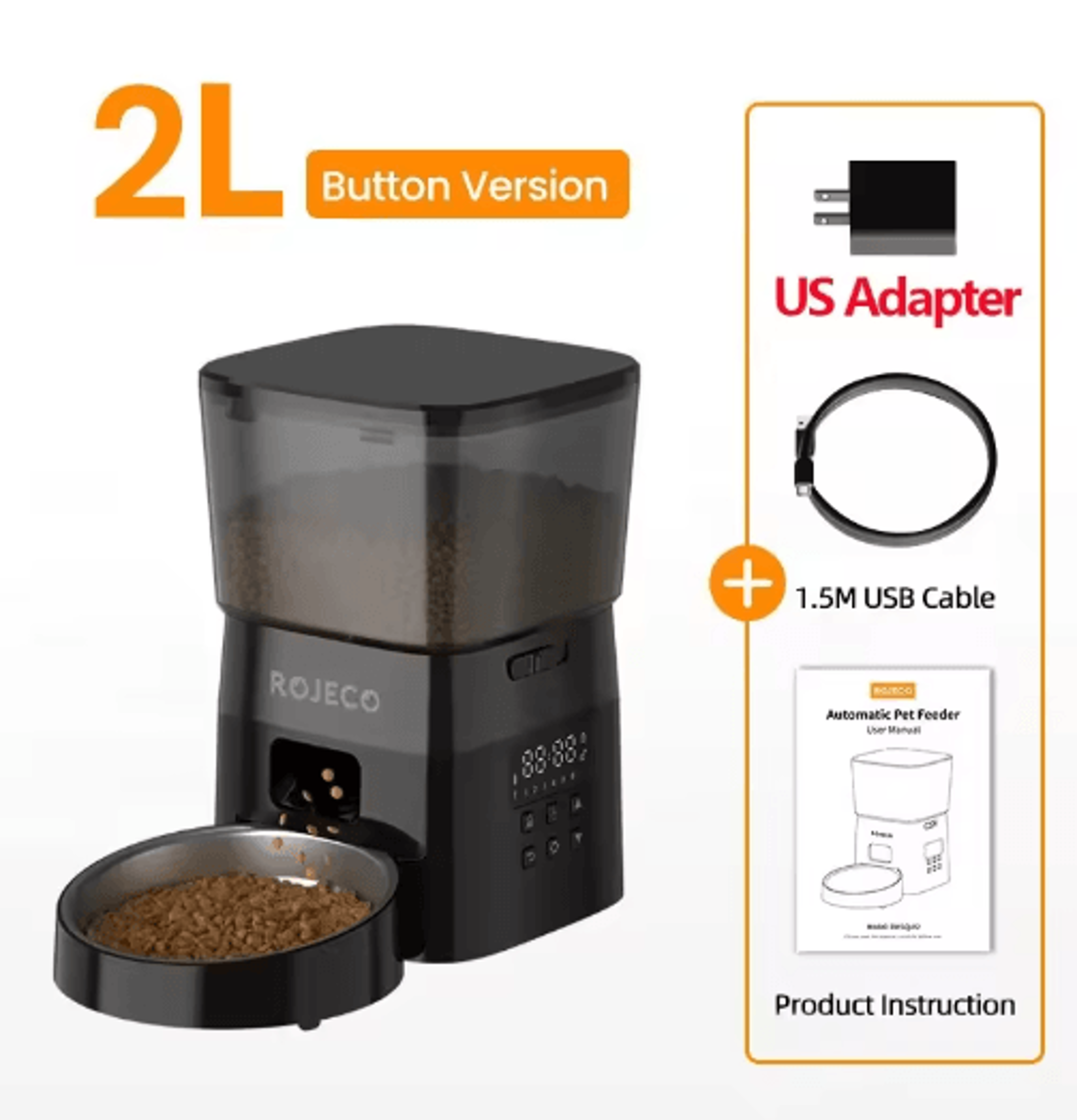 ROJECO Smart Automatic Pet Feeder For Cats  Dogs 5
