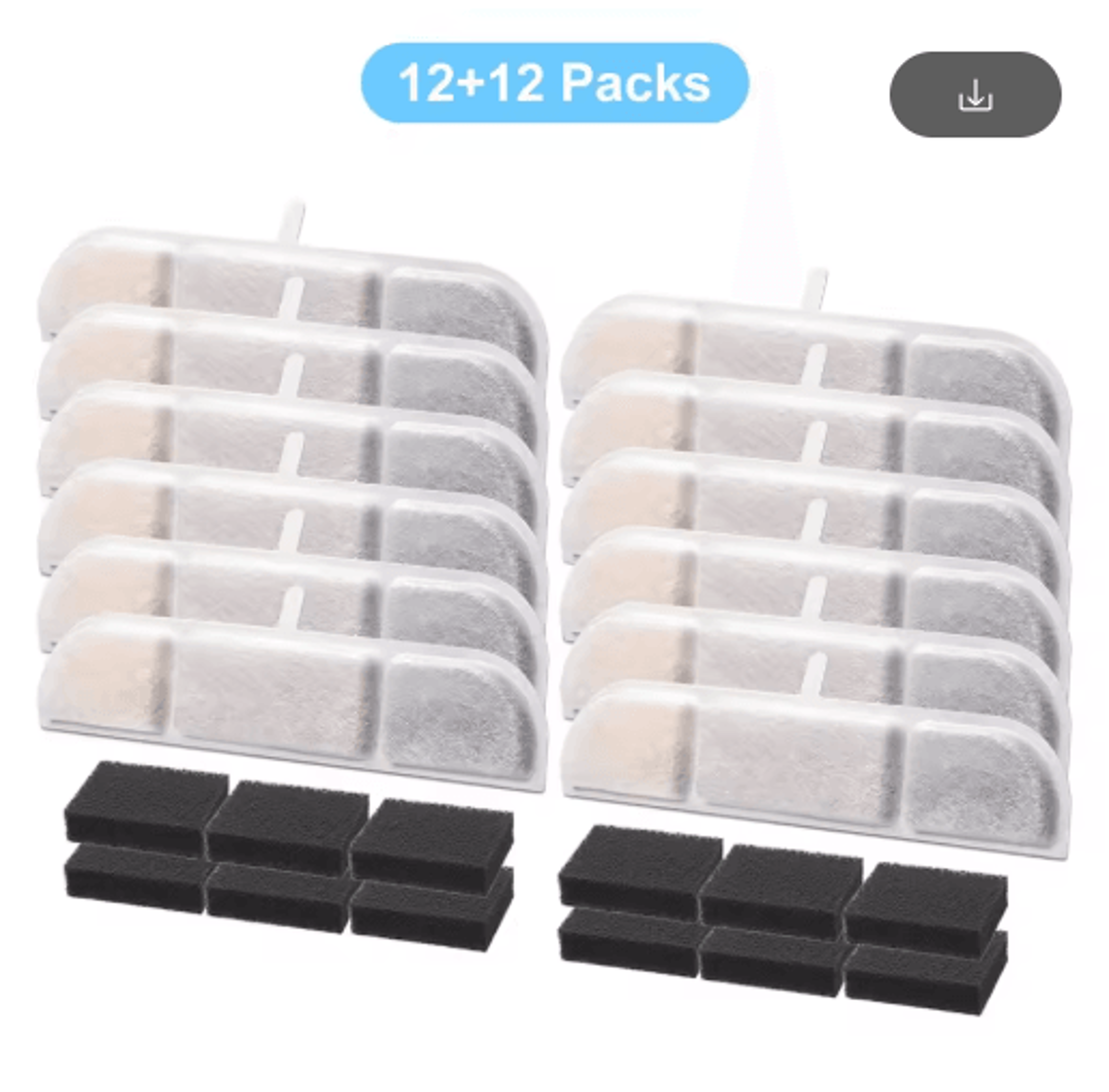 DownyPaws Activated Carbon Filter Replacement For Cat Water Fountain 1