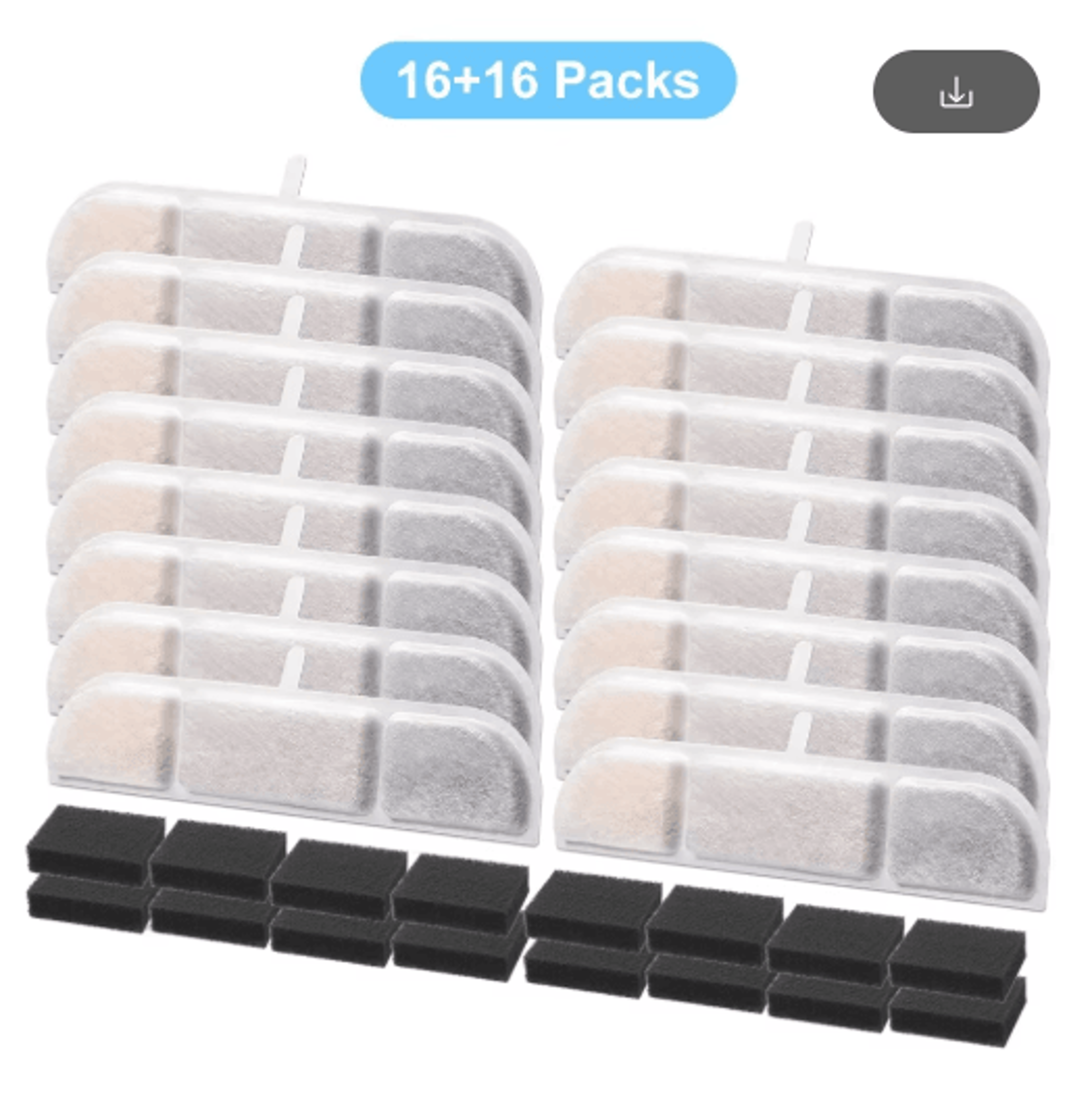 DownyPaws Activated Carbon Filter Replacement For Cat Water Fountain 0