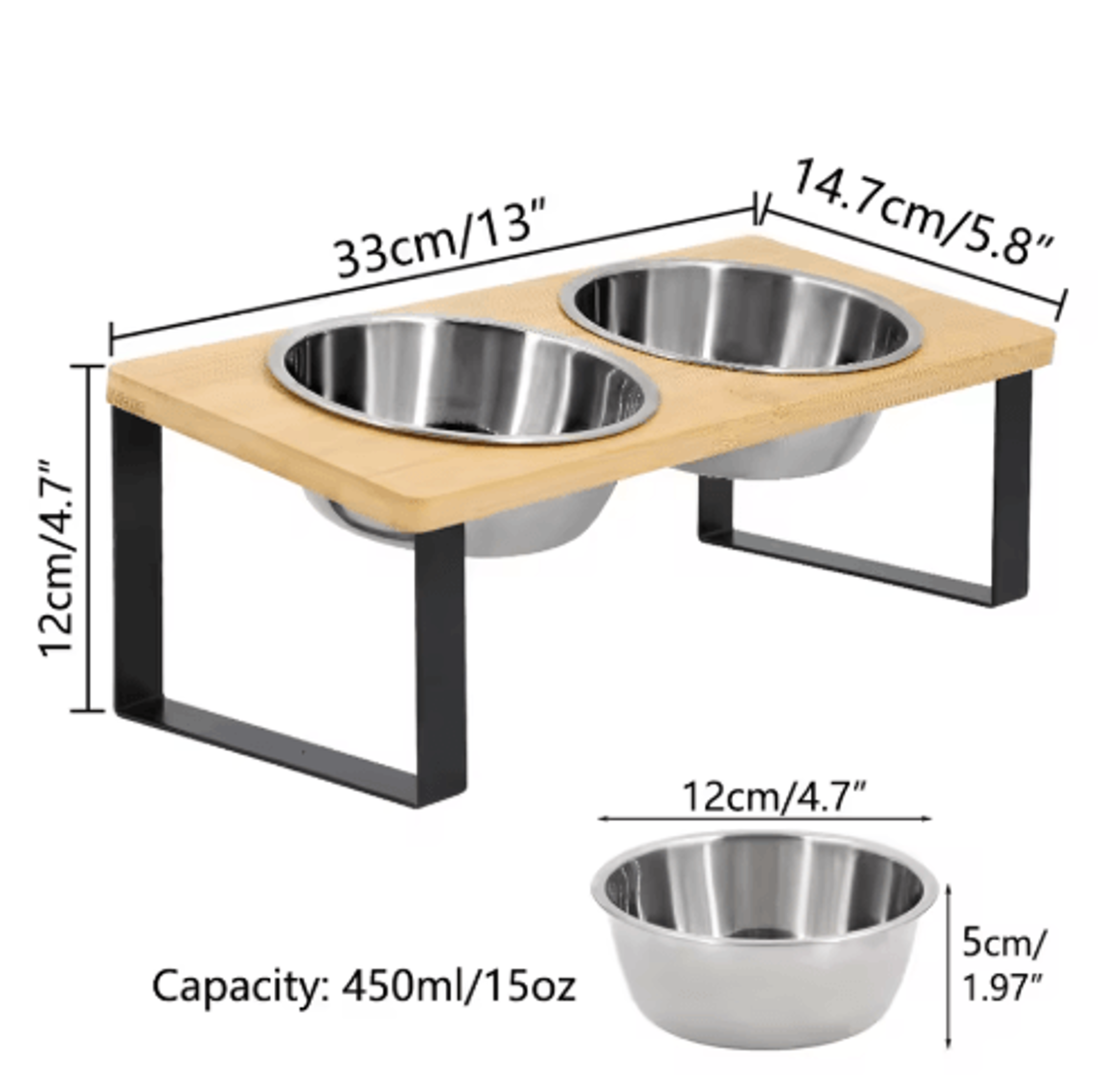PurrEase Elevated Stainless Steel Cat Bowls With 15 Tilt  Food Mat 3