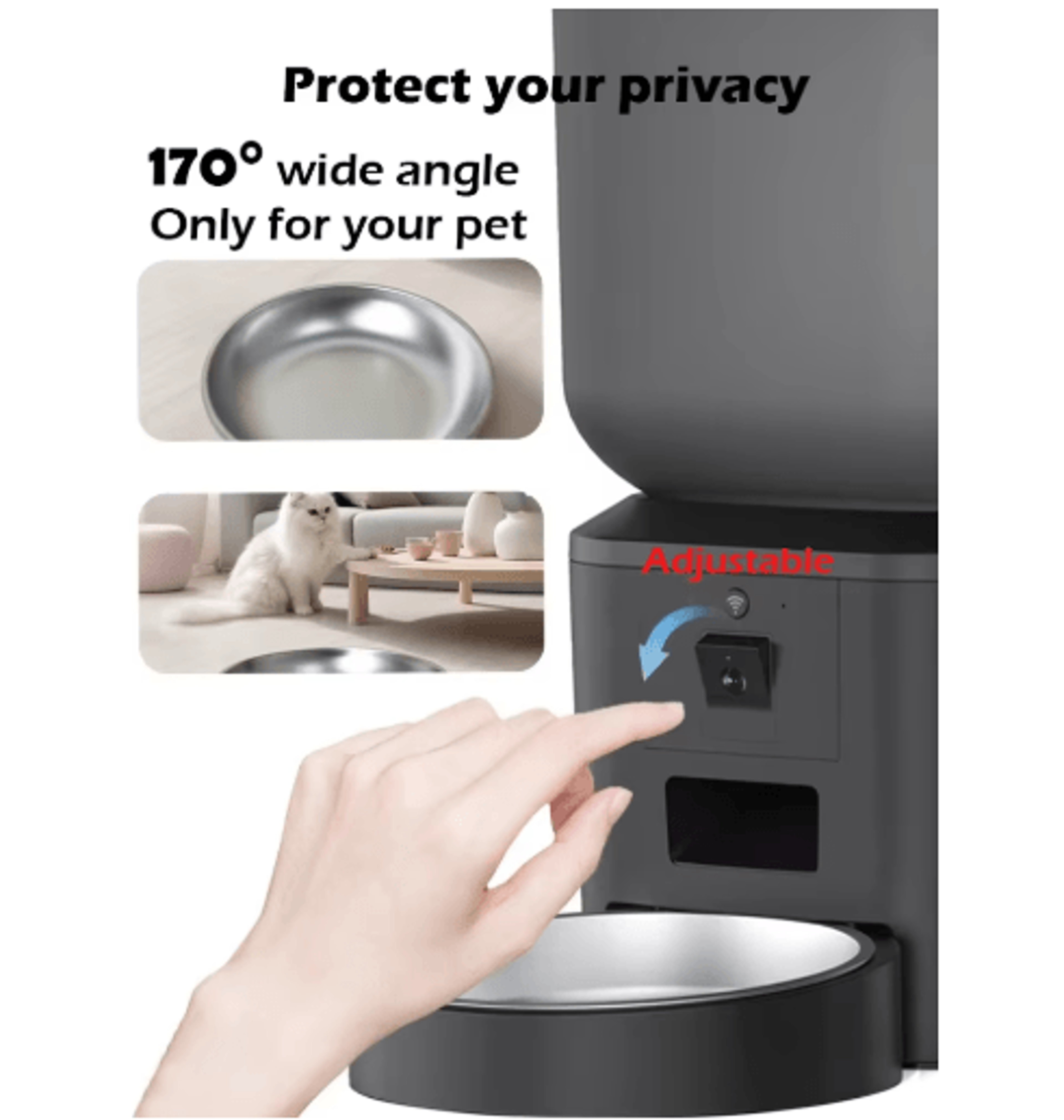 Furpipi Smart Automatic Pet Feeder With 1080P HD Camera  App Control 8