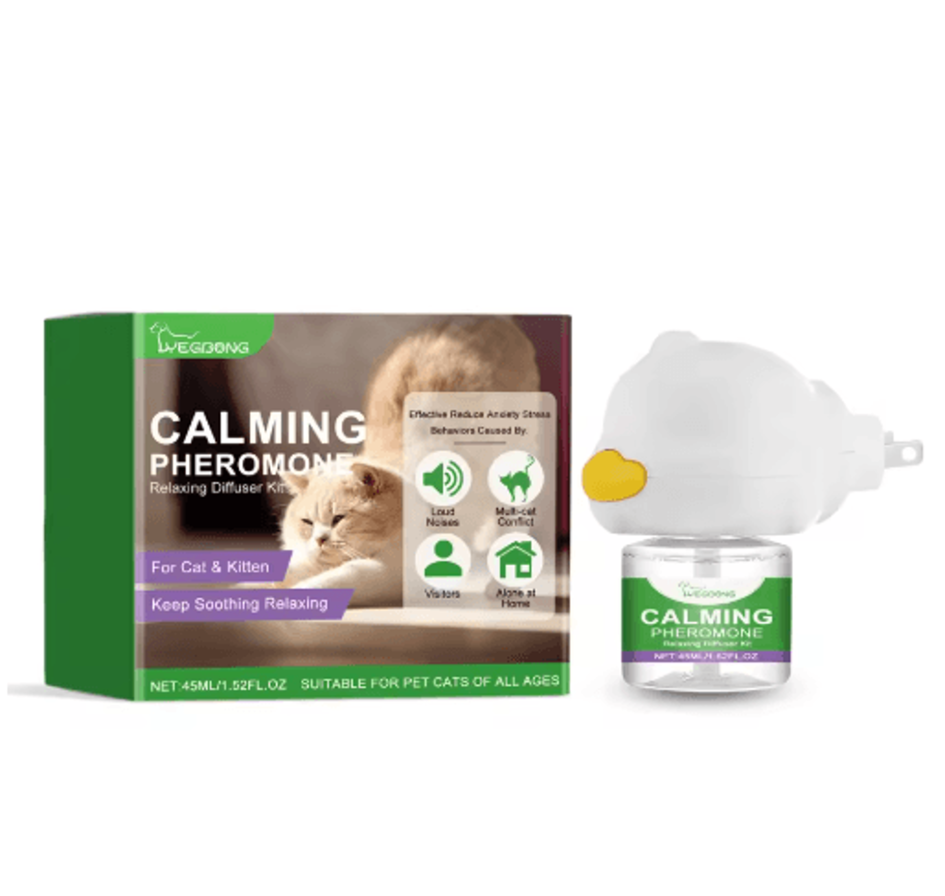 CalmWhis Cat Calming Diffuser Plug In Pheromone Relaxant For Stress Relief 2
