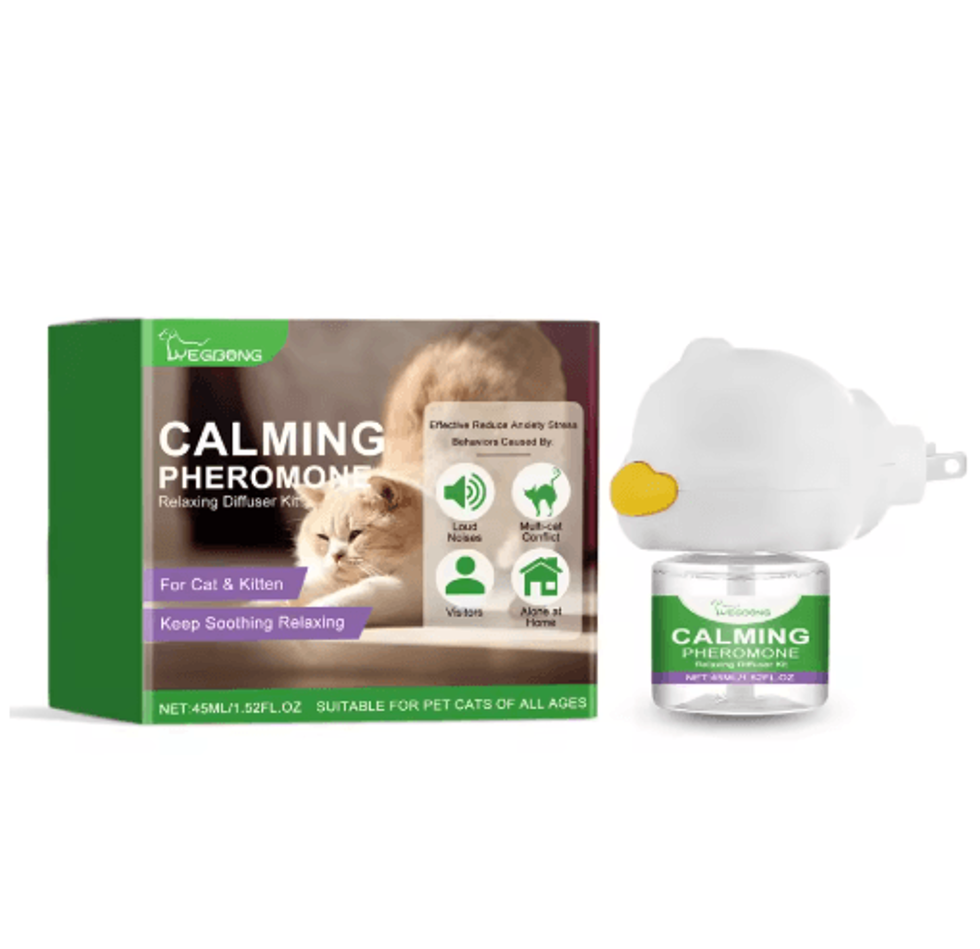 CalmWhis Cat Calming Diffuser Plug In Pheromone Relaxant For Stress Relief 4