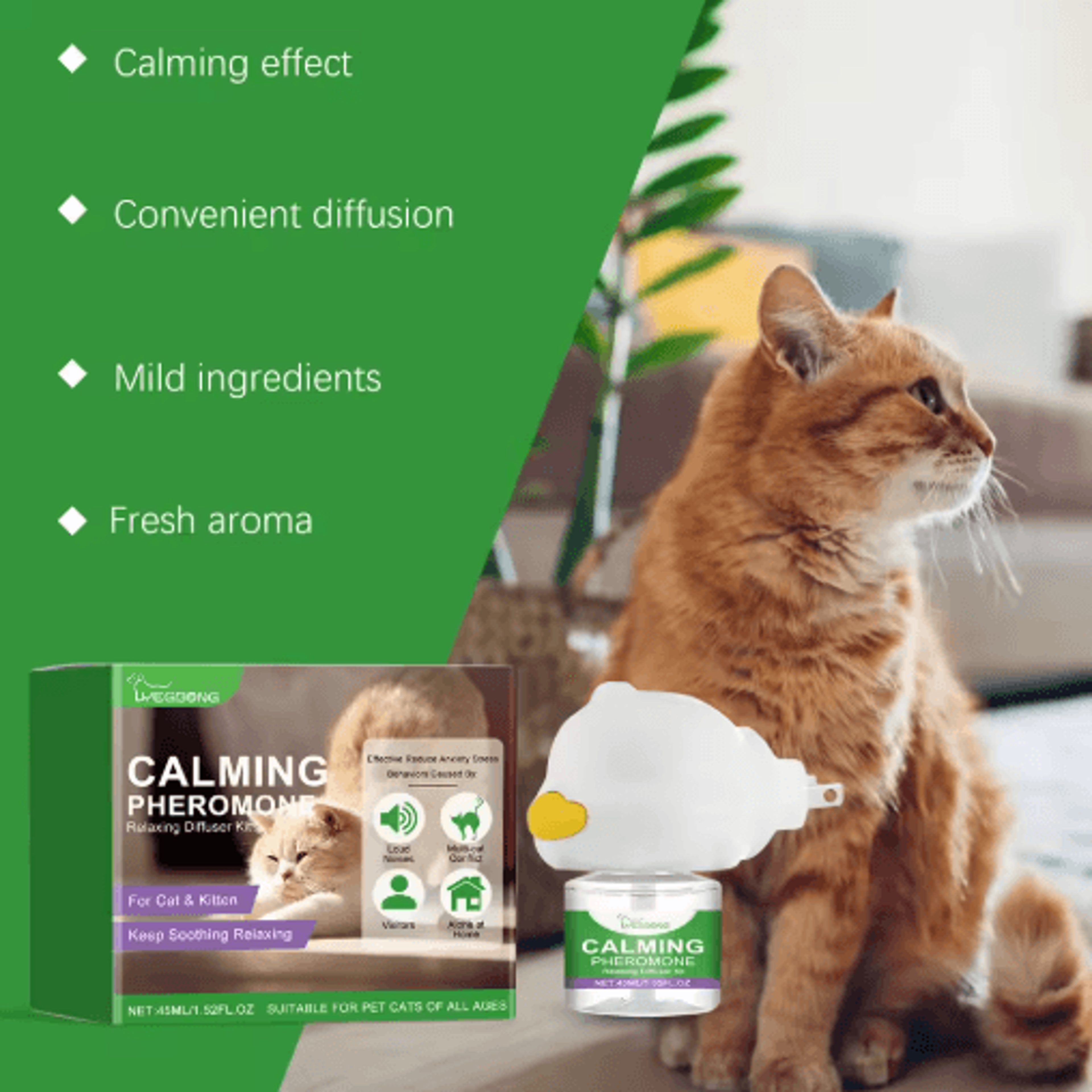 CalmWhis Cat Calming Diffuser Plug In Pheromone Relaxant For Stress Relief 7