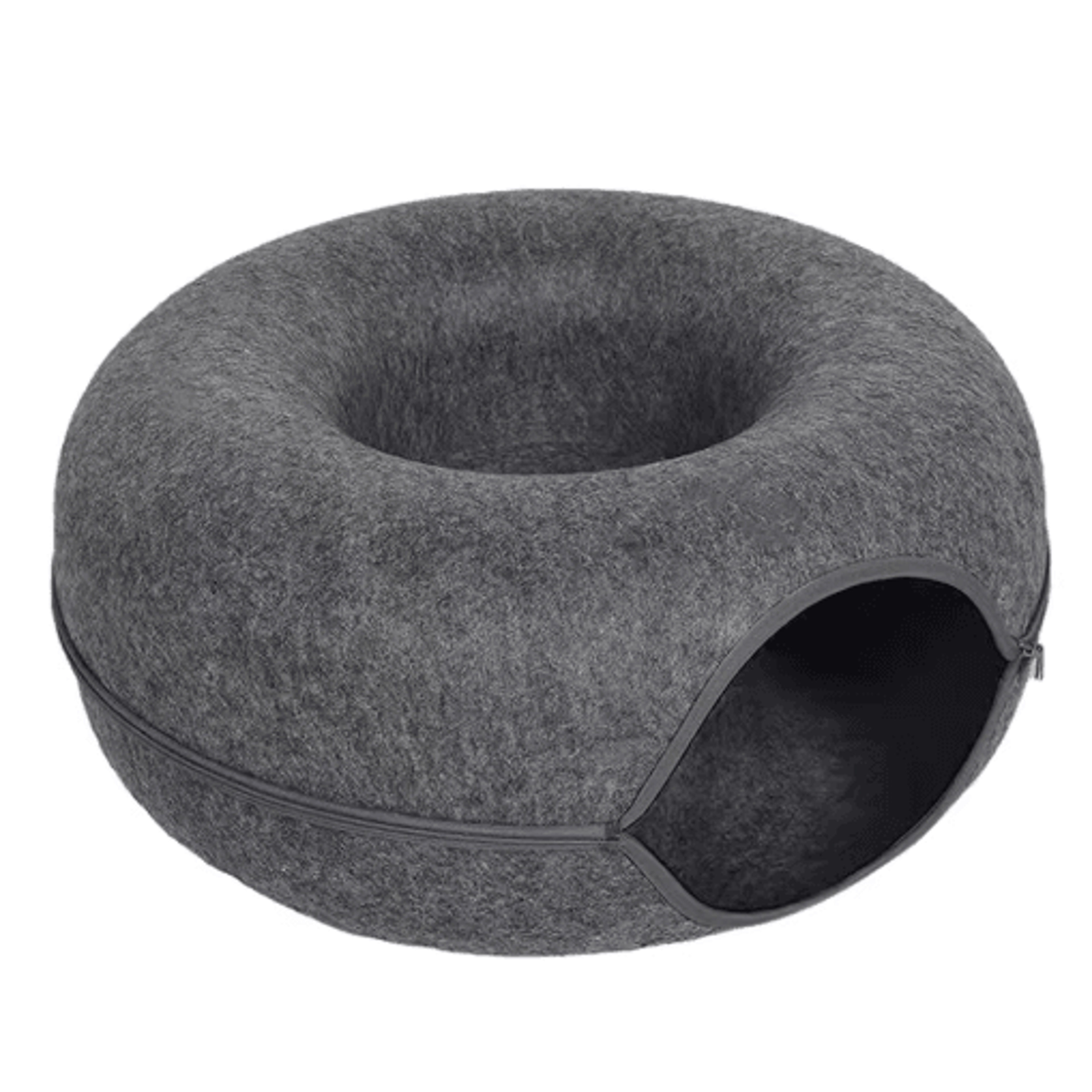 Interactive Felt Cat Tunnel Bed Round Donut Nest Scratcher  Play House For Cats 4