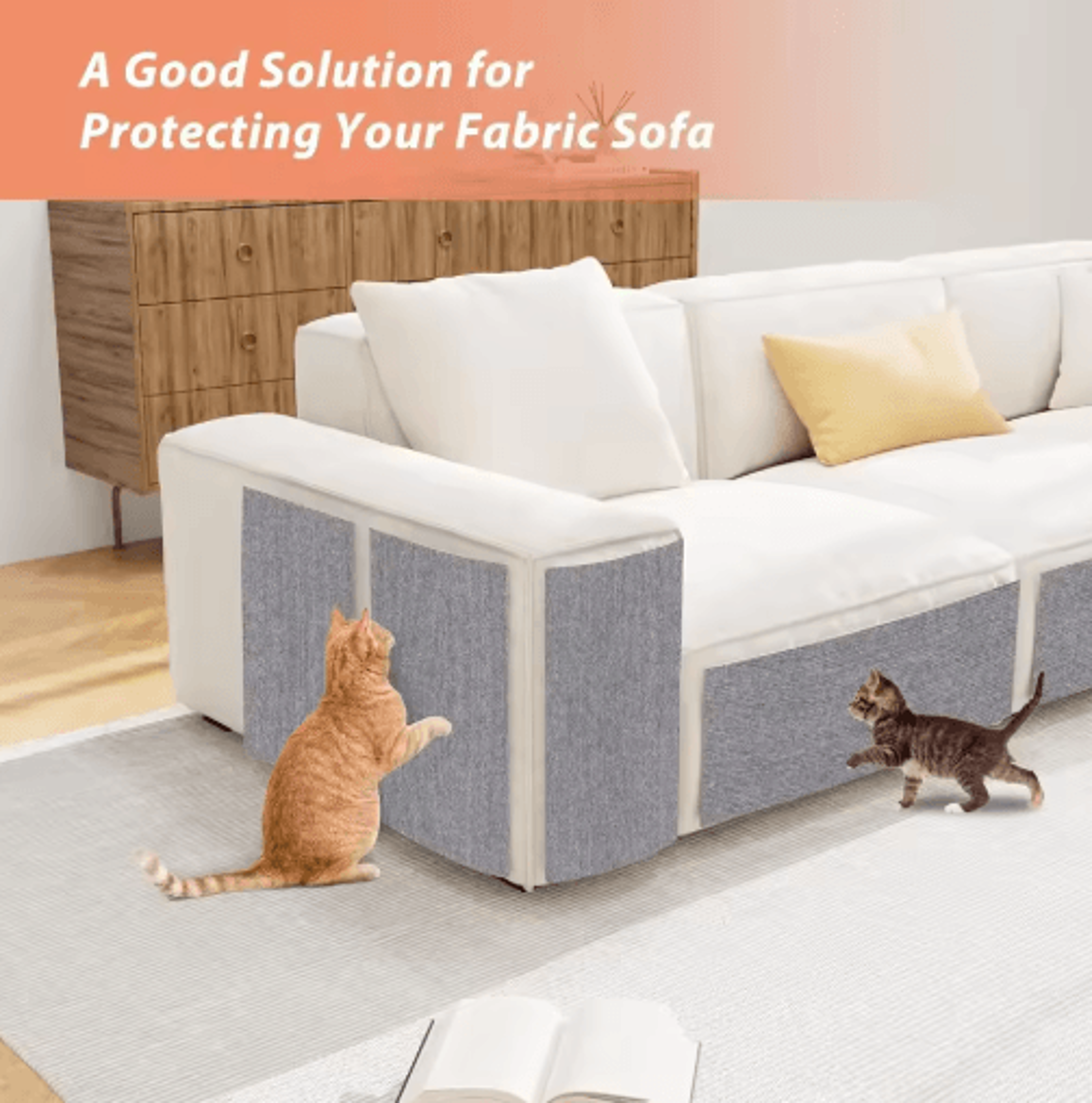 SelfAdhesive Cat Scratch Protector Mat  Freeform Furniture Protection Carpet For Cats 12
