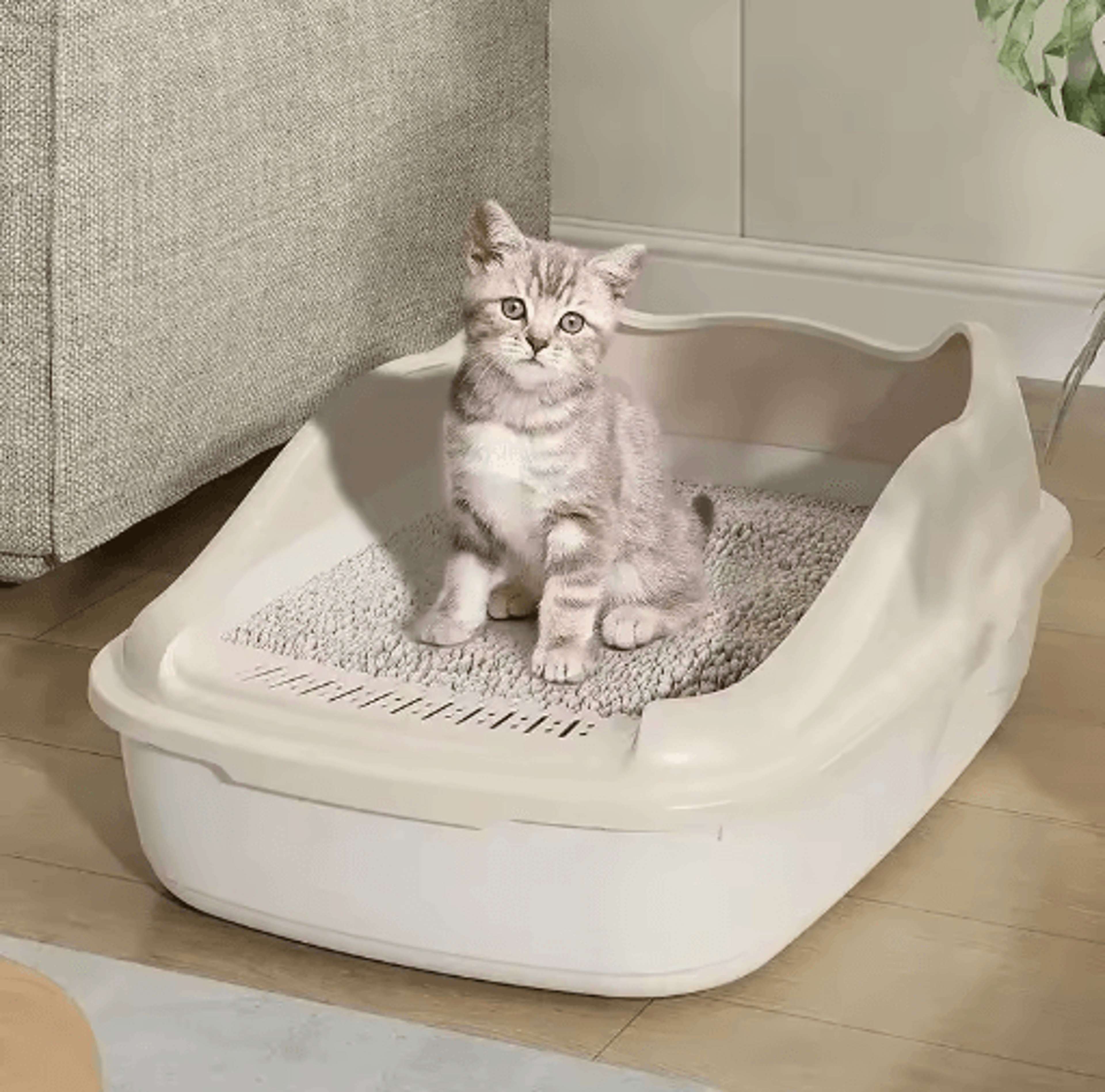 Small Anti Splash Cat Litter Box Compact Pet Sandbox Toilet For Kittens  Cats 7