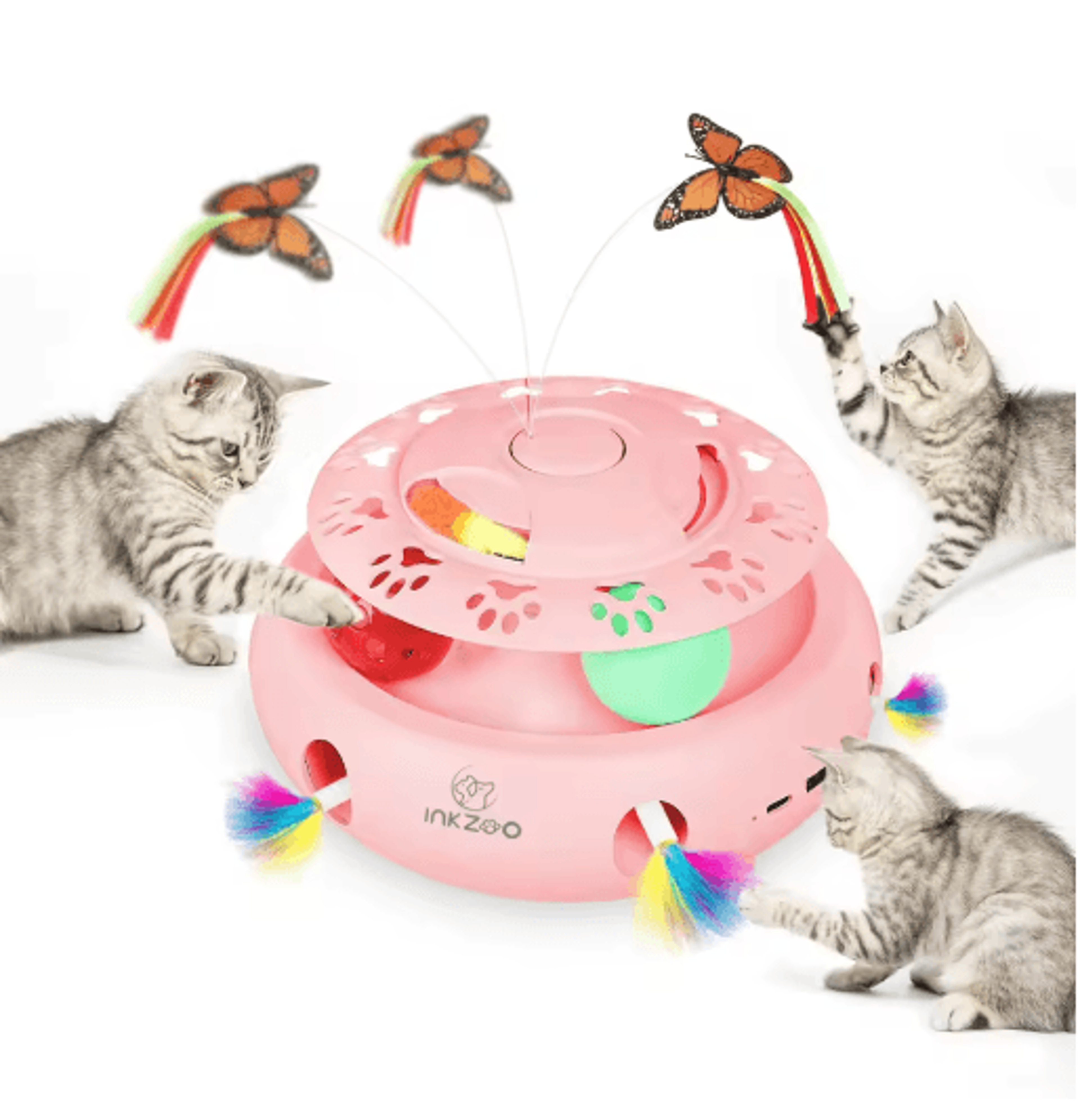 INKZOO Interactive Cat Toy Smart Automatic 7Hole WhackAMole Mouse Toy 7