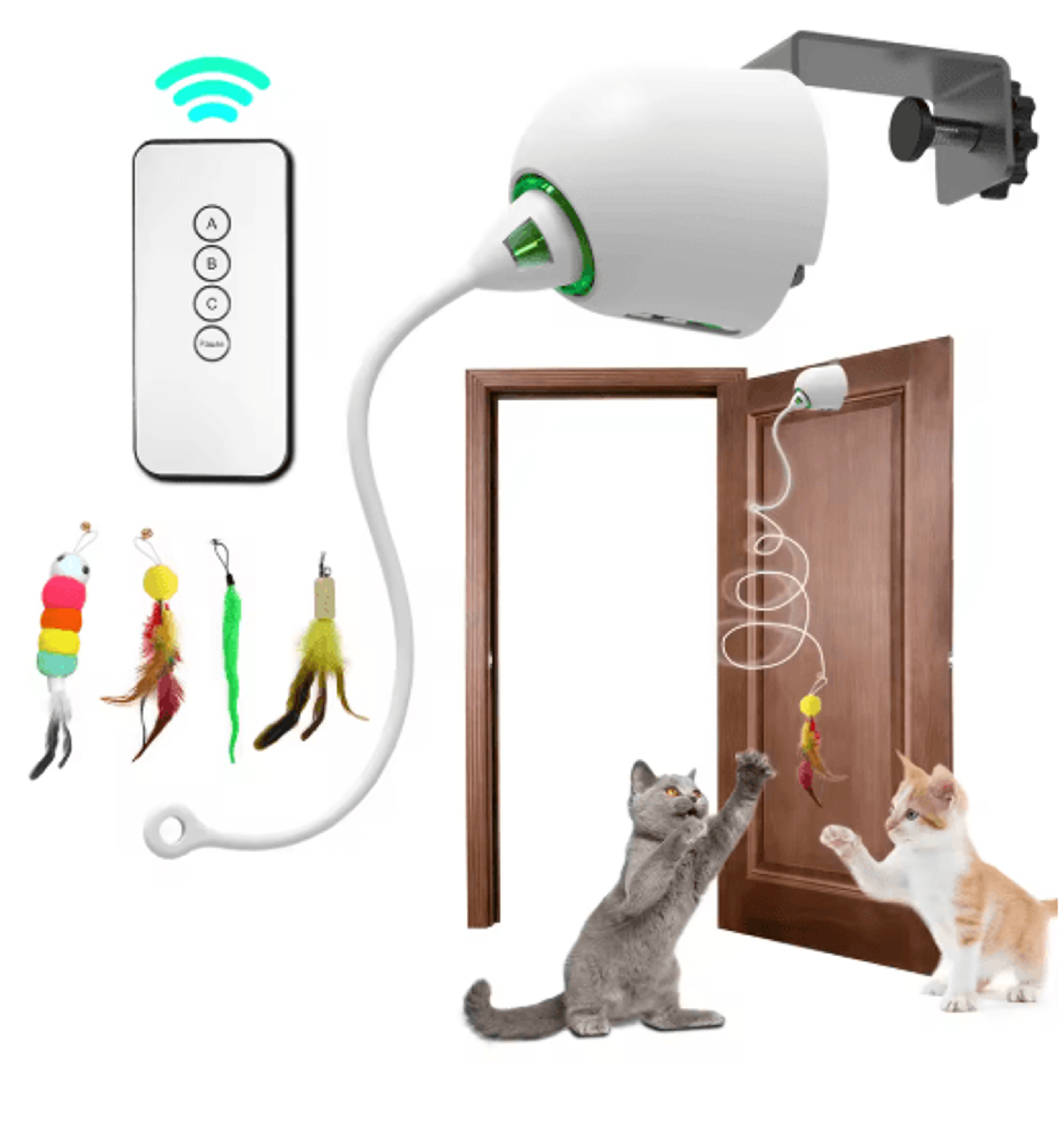 INKZOO 4in1 Interactive Cat Toy Automatic WhackAMole Butterfly  Track Ball Play Center 1