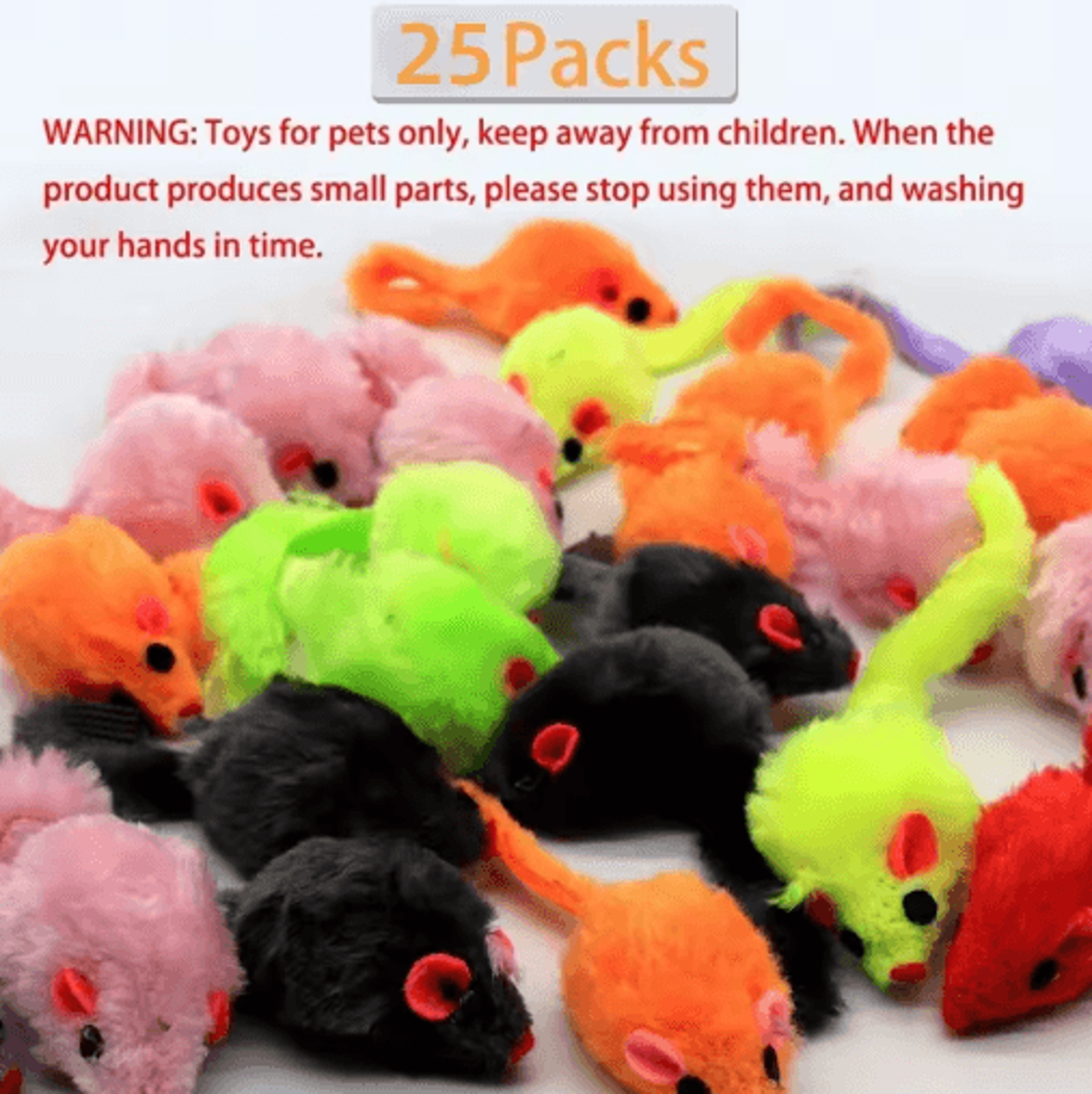 25PCS Plush Cat Mouse Toys Interactive Mini Mice For Cats  Kittens 1
