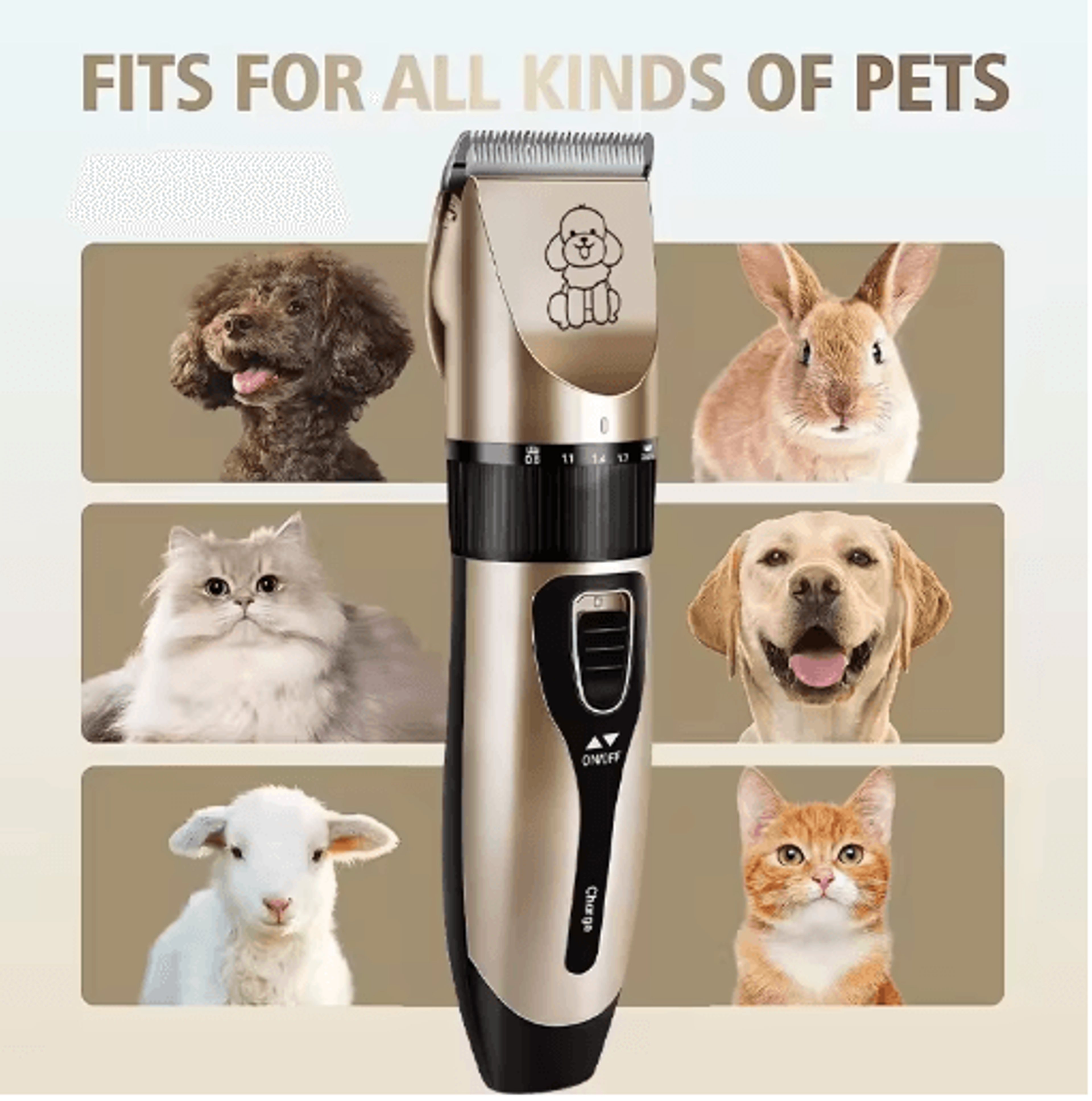 Electric Pet Hair Clipper Set Grooming Trimmer For Cats Dogs  Rabbits 6