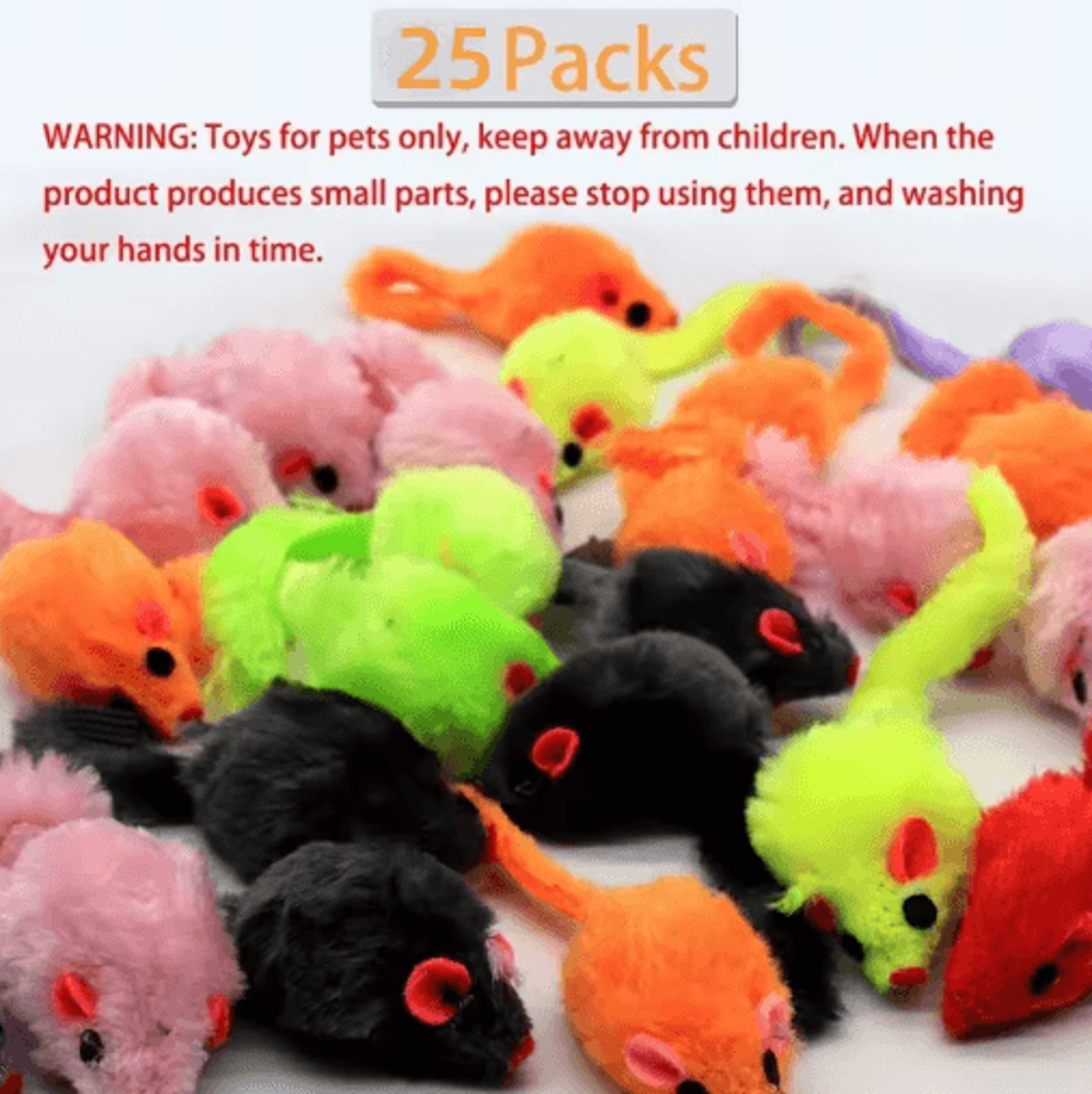 25Pack Plush Mouse Cat Toys  Interactive Hunting  Play Set For Cats 1