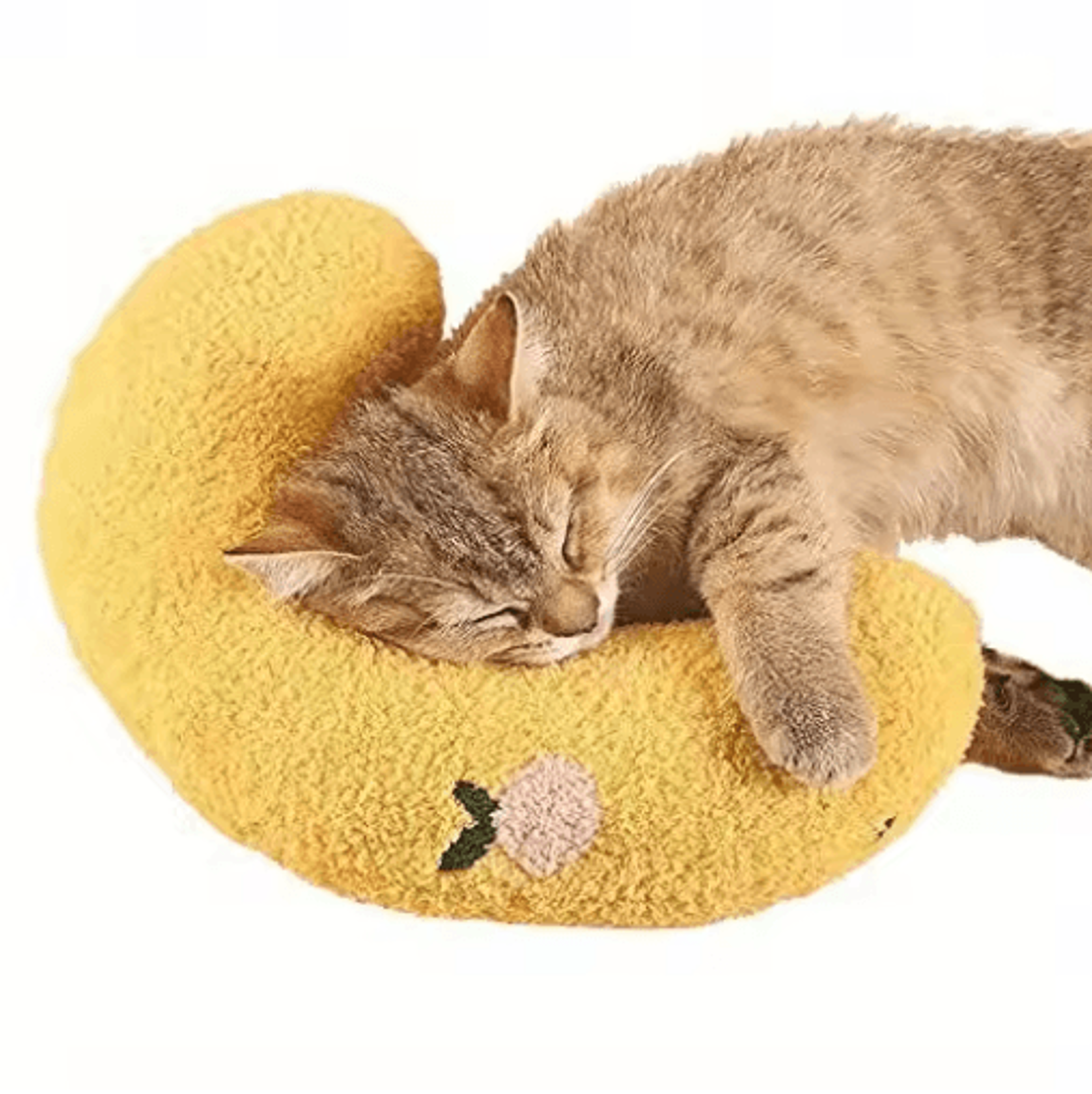 MoonShaped Plush Cat Bed  Super Soft Donut Sleeping Pillow For Cats  Small Dogs 6