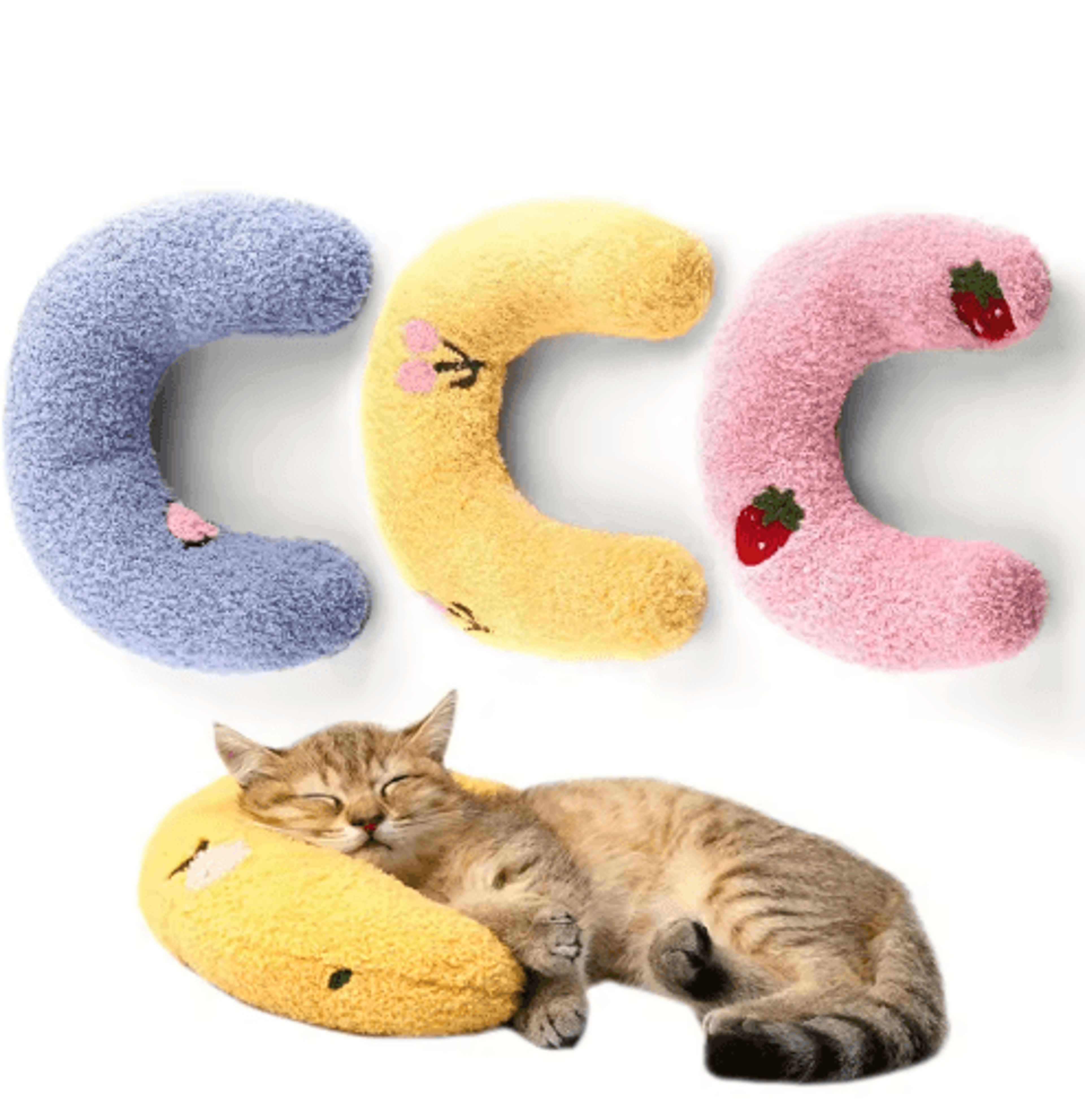 MoonShaped Plush Cat Bed  Super Soft Donut Sleeping Pillow For Cats  Small Dogs 9