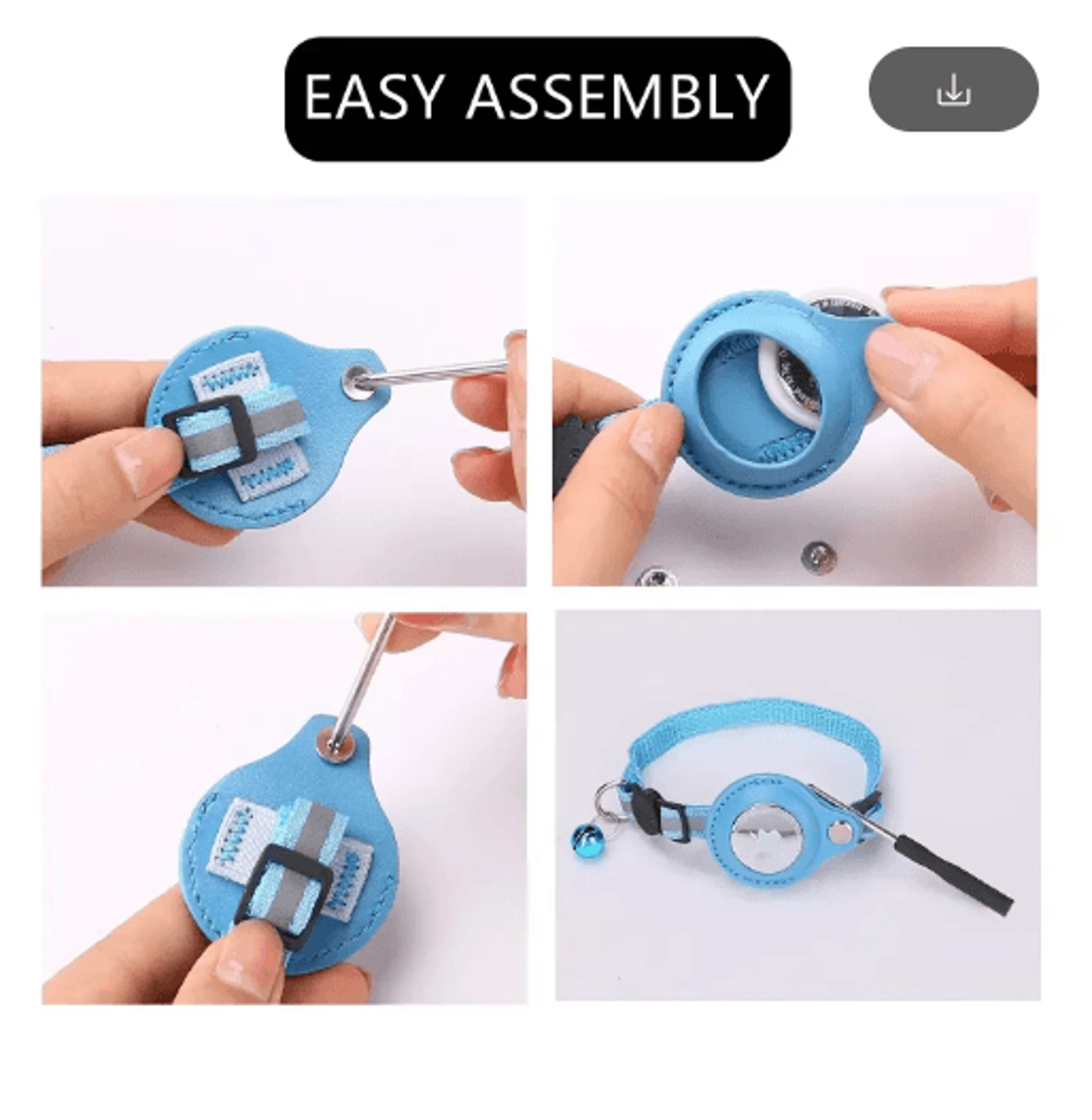 Reflective AirTag Cat Collar  AntiLost GPS Tracker Holder With Bell 10