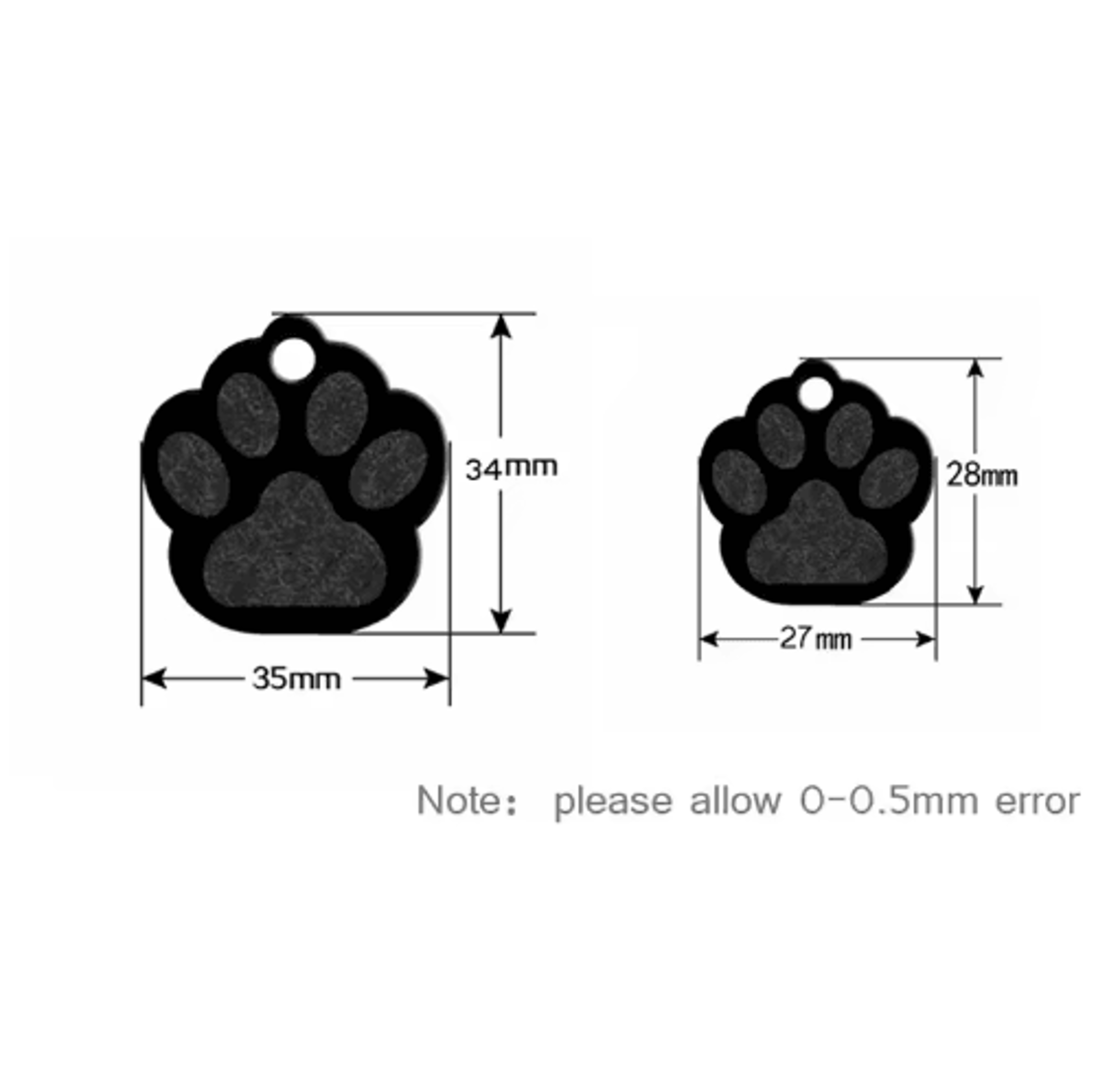 20PCS Paw Shape Pet ID Tags Personalized Aluminum Name Tags For Dogs  Cats 13