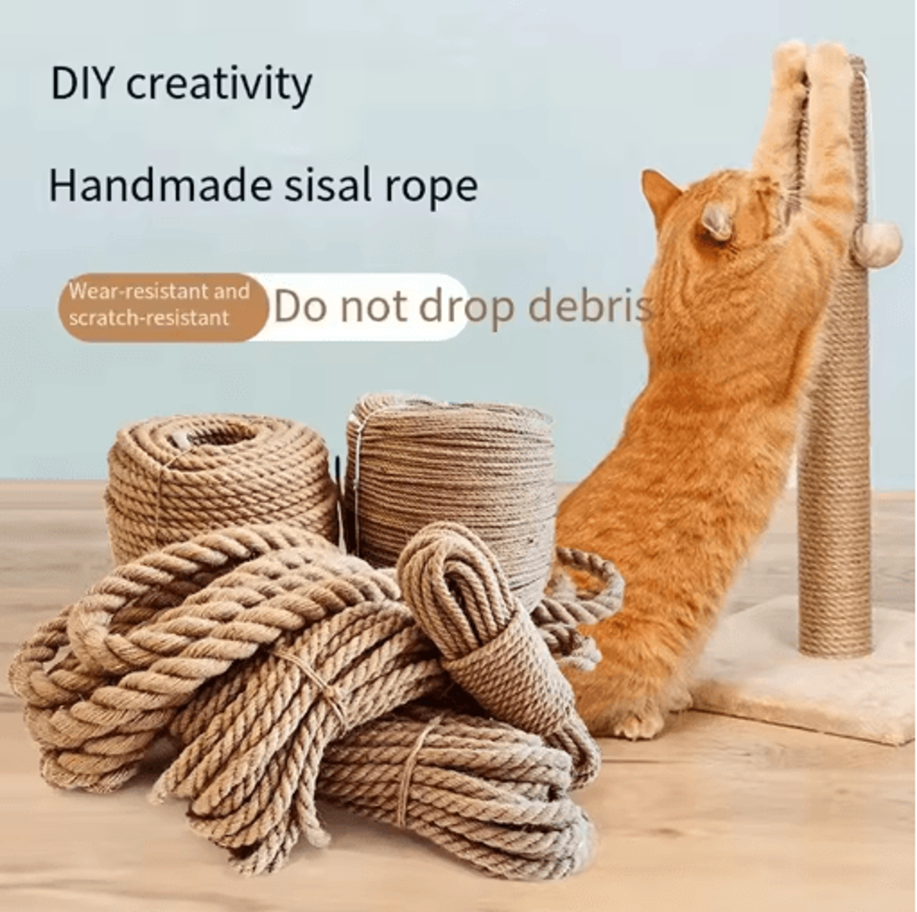 Natural Sisal Cat Scratching Rope DIY Cat Tree  Furniture Protection Wrap 11