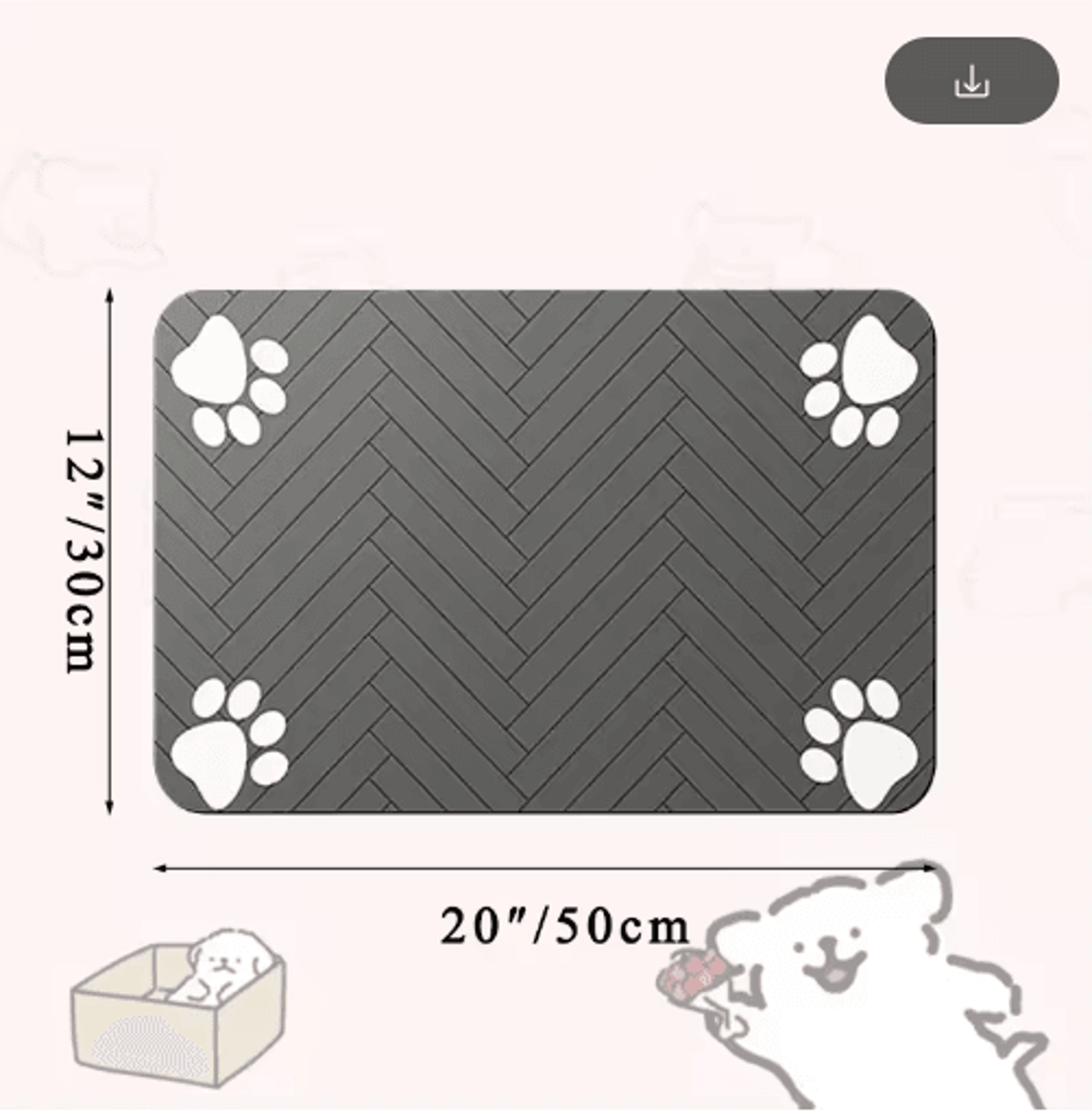 Waterproof QuickDry Pet Feeding Mat  NonSlip Placemat For Dog  Cat Bowls 7