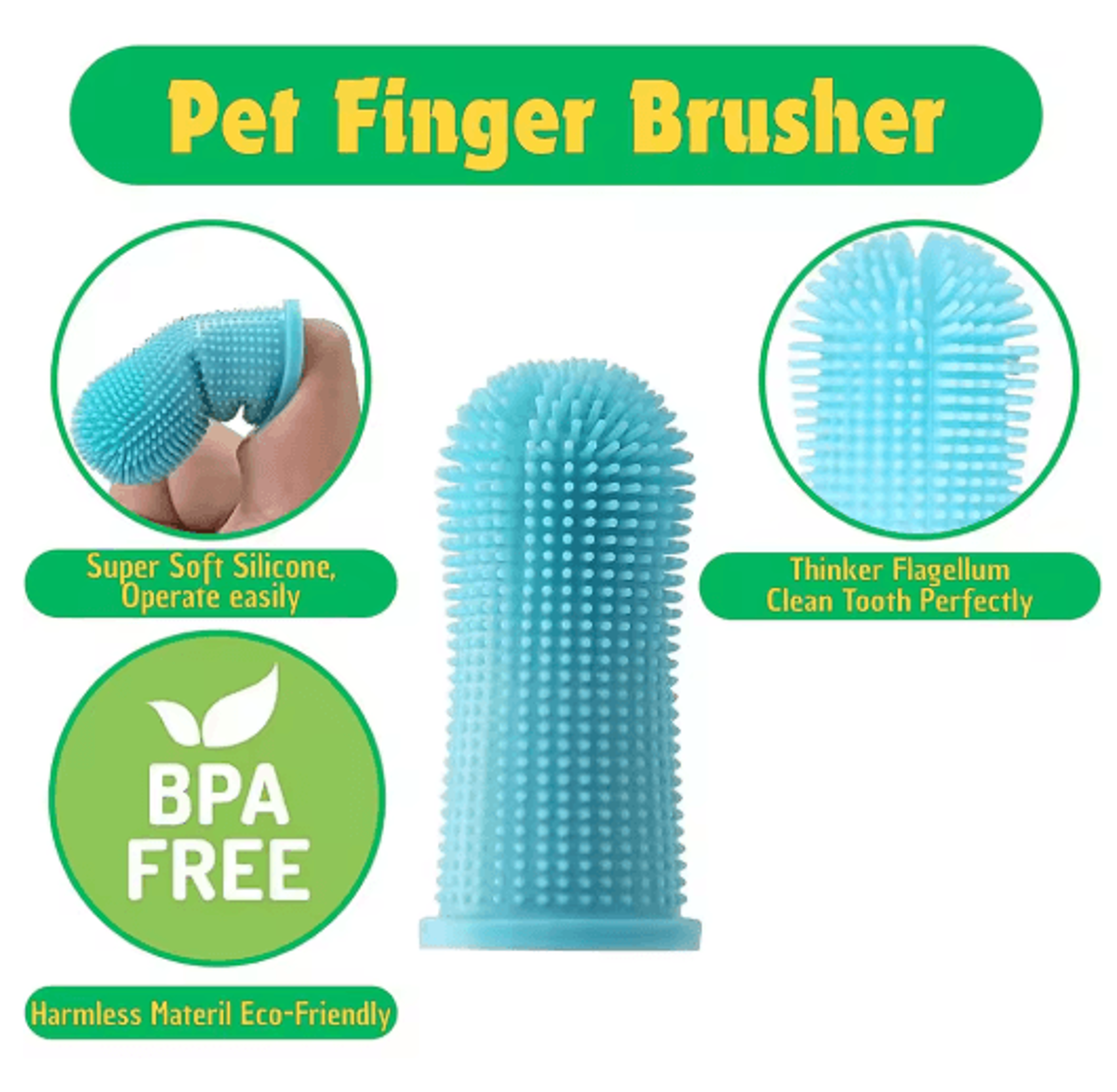 Silicone Pet Finger Toothbrush Pet Toothbrush For Gentle Teeth Cleaning  Fresh Breath Care 8