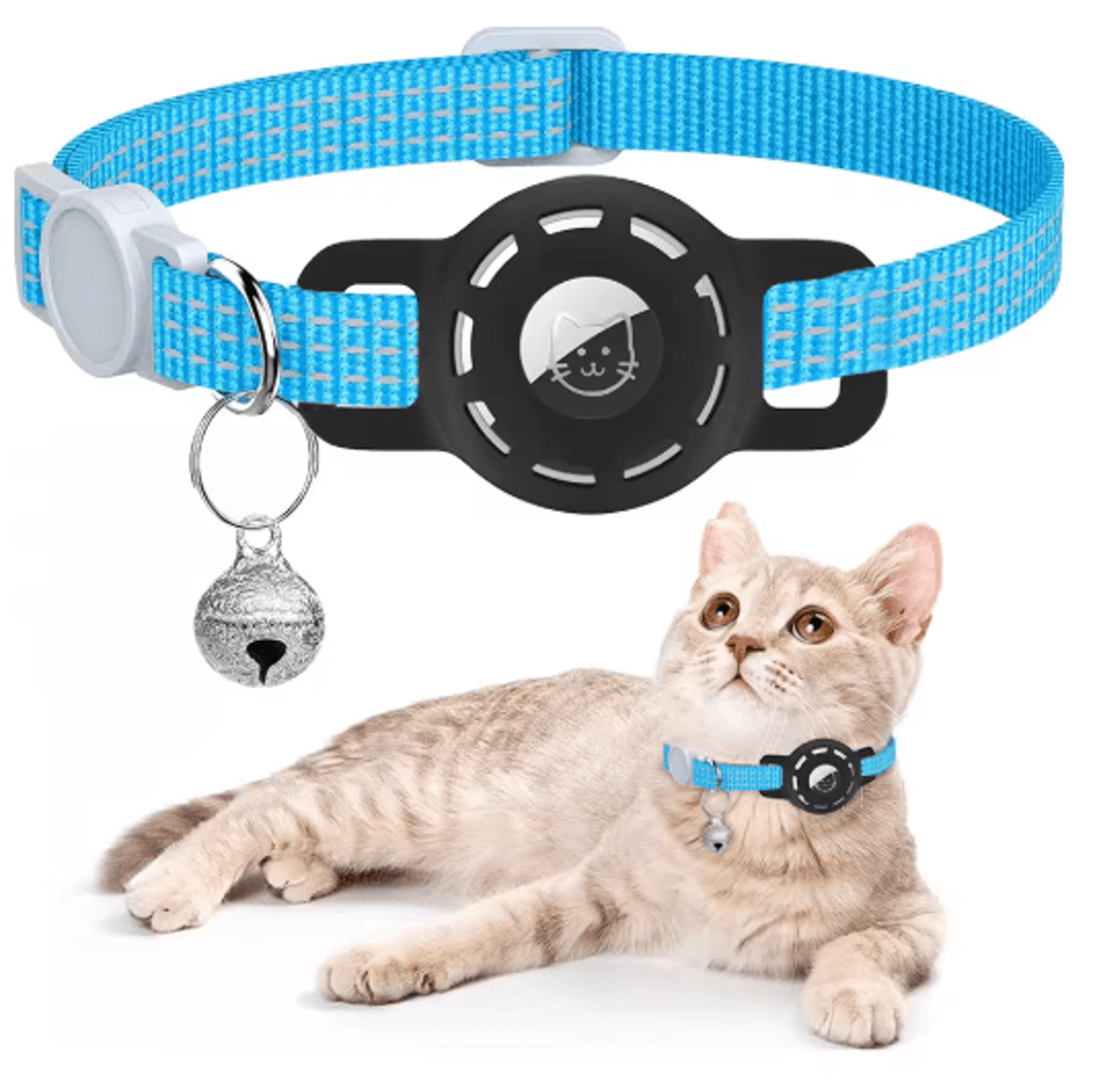 SafeTrack Reflective AirTag Pet Collar With Breakaway Safety Buckle 1