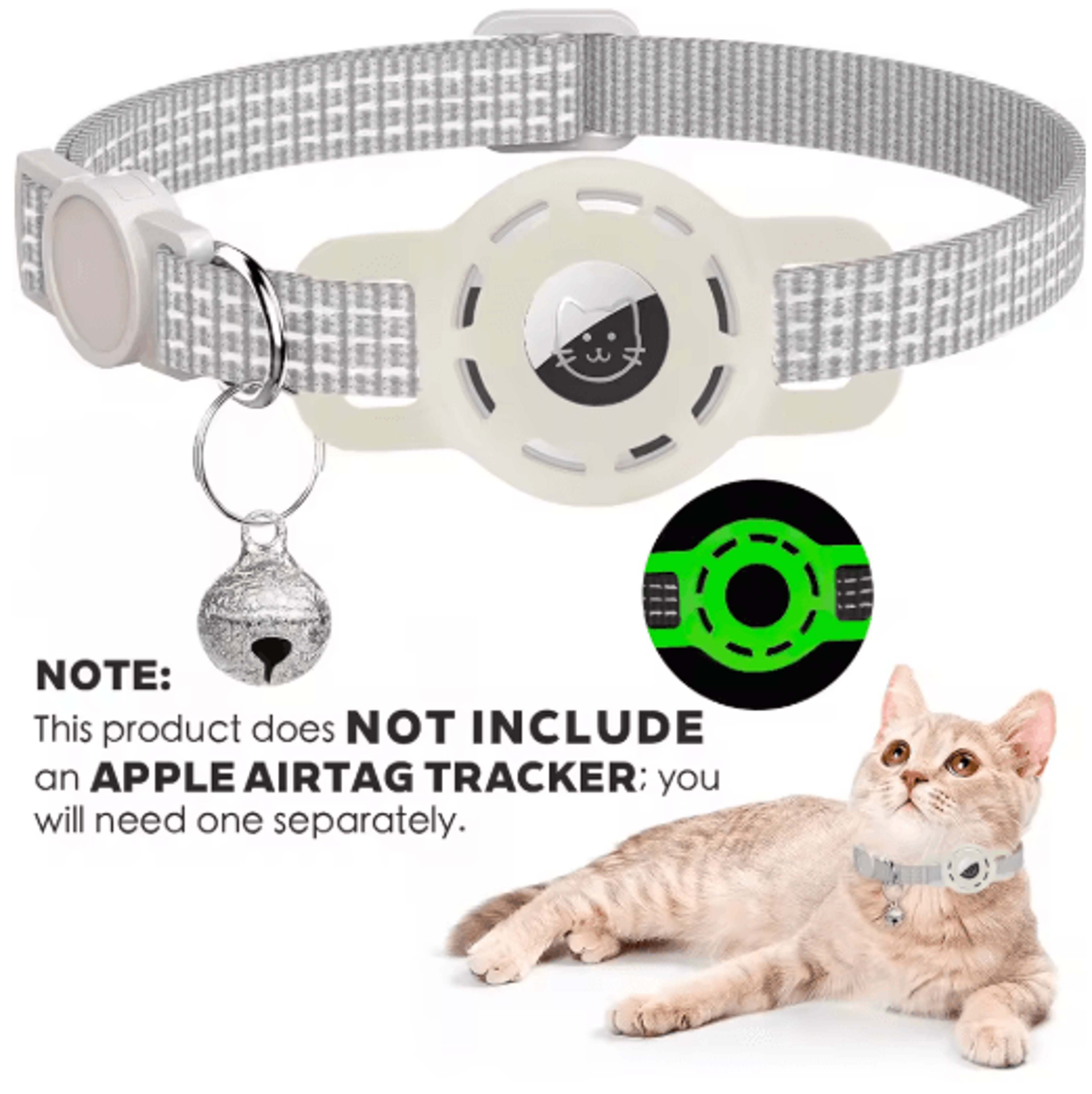 TrackSafe AirTag Cat Collar With Reflective Breakaway Design 3