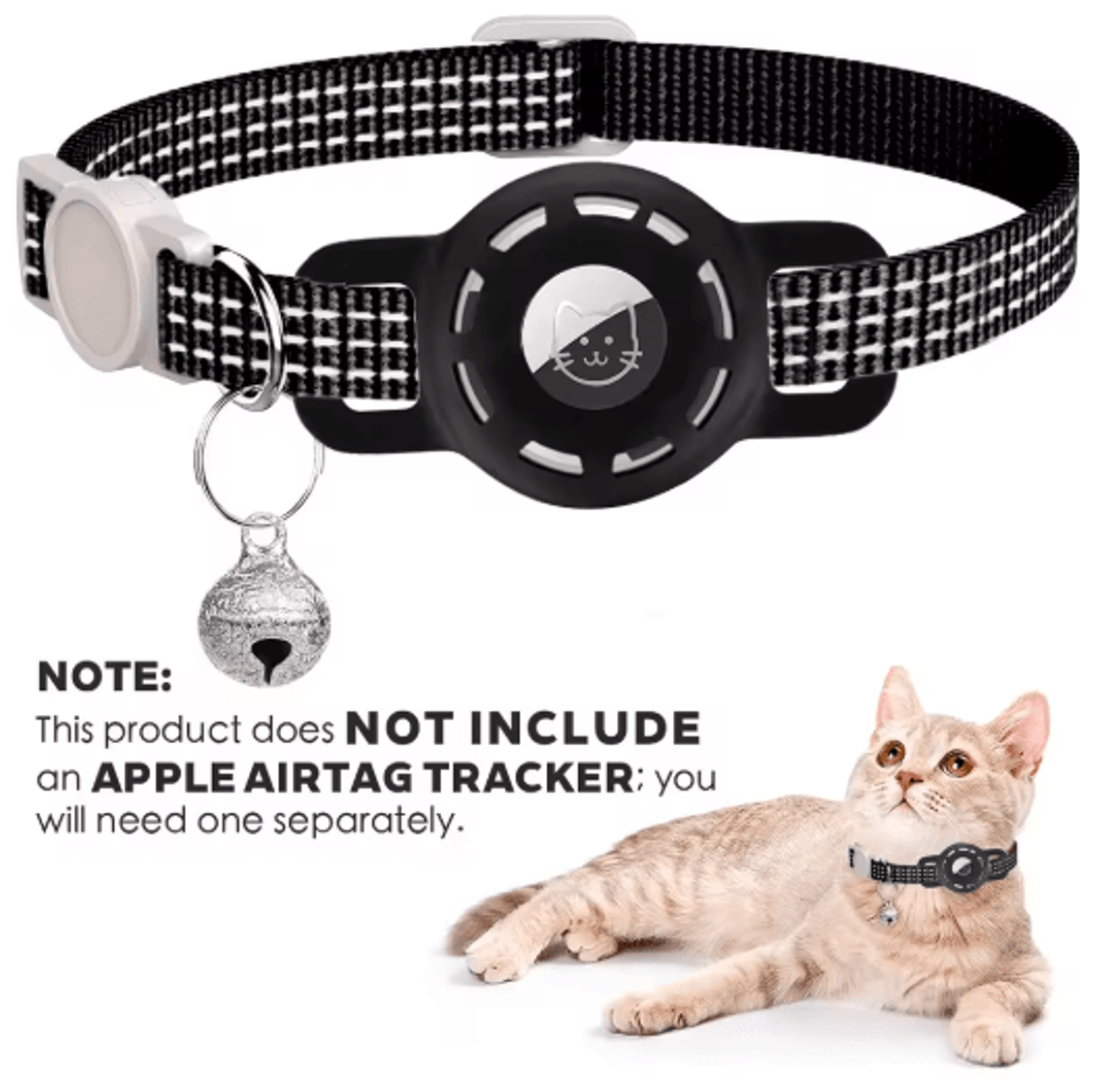 TrackSafe AirTag Cat Collar With Reflective Breakaway Design 4