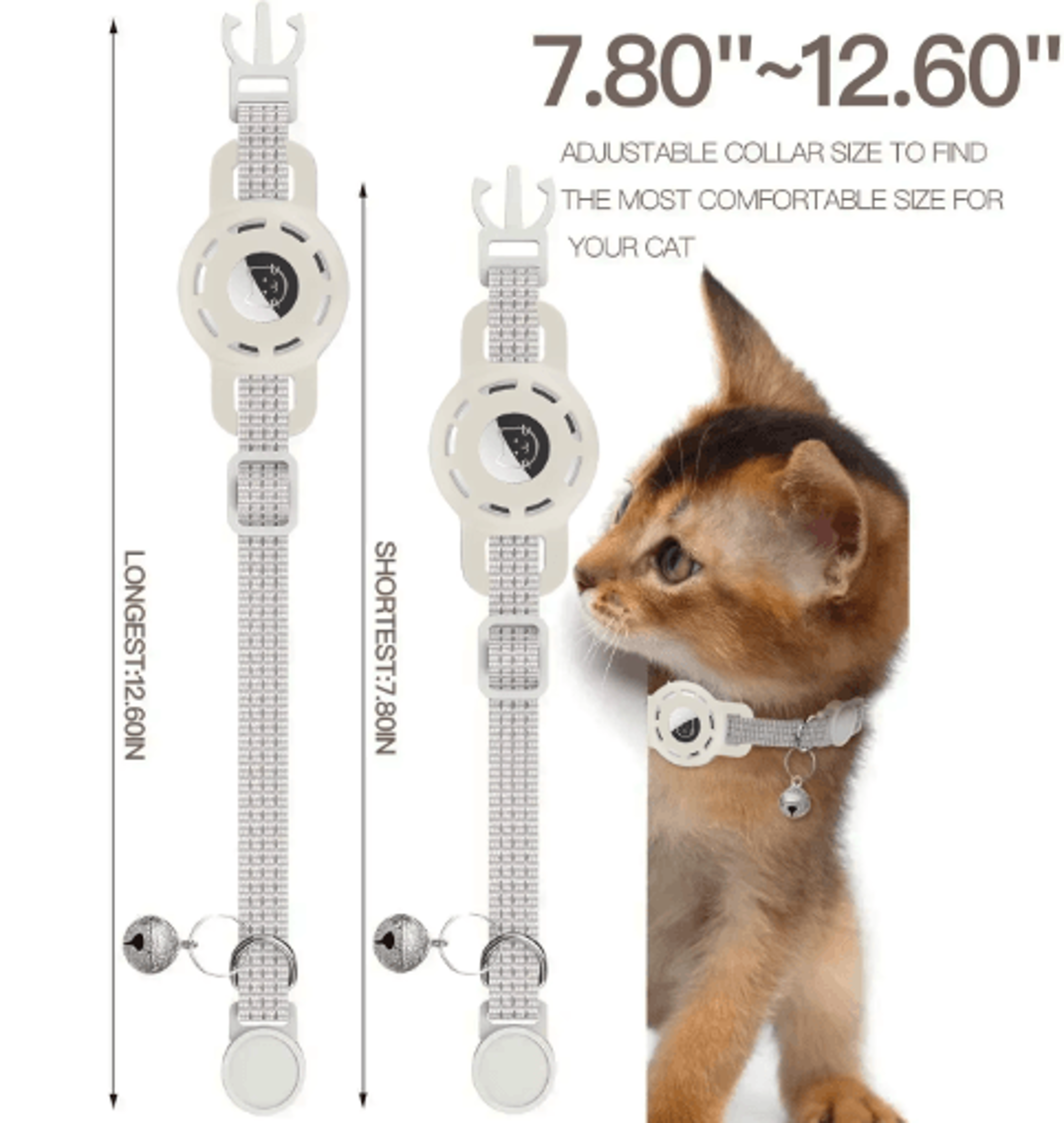 TrackSafe AirTag Cat Collar With Reflective Breakaway Design 13