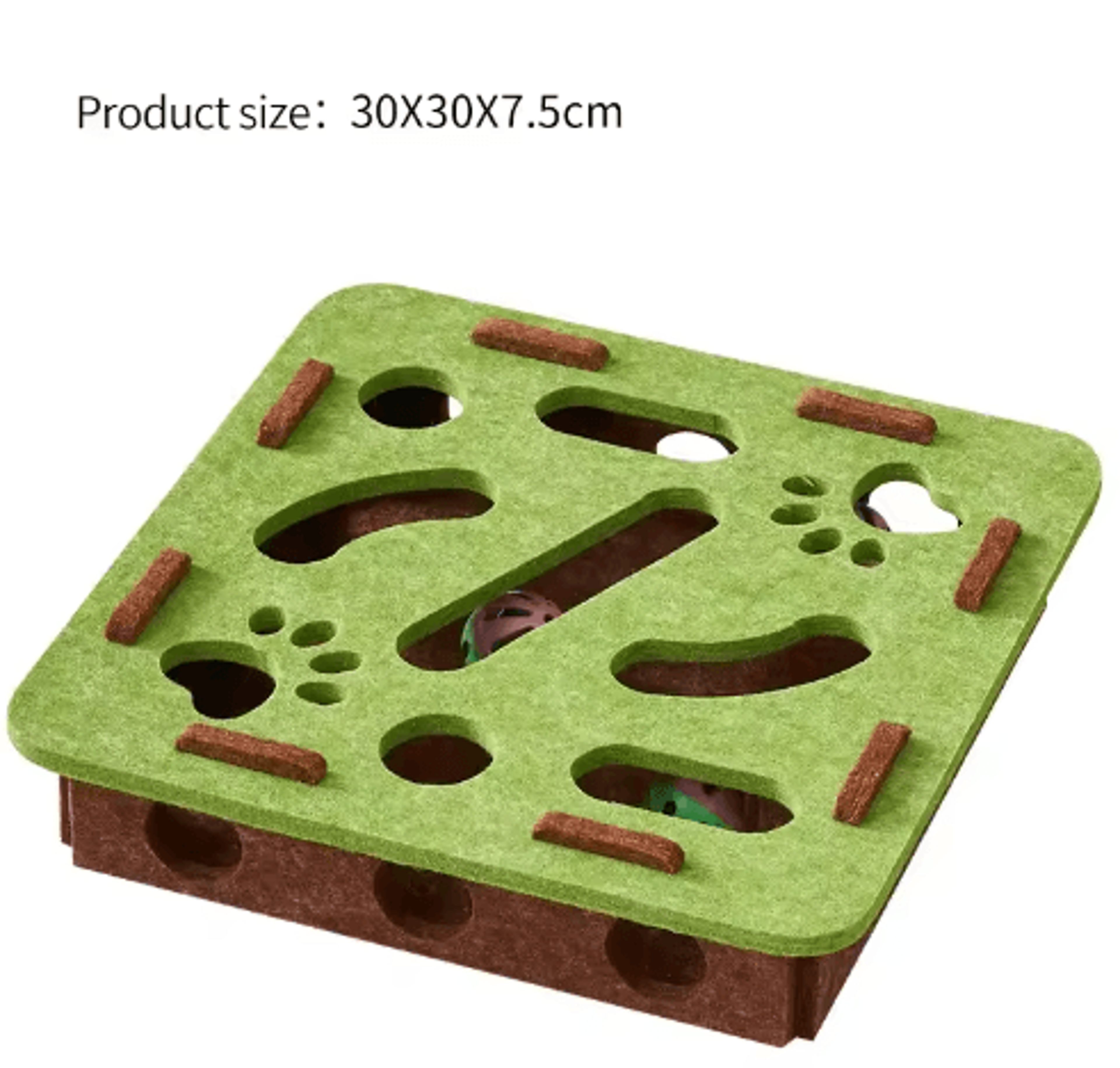 PurrMaze Interactive Felt Cat Maze Box With Bell Ball 3