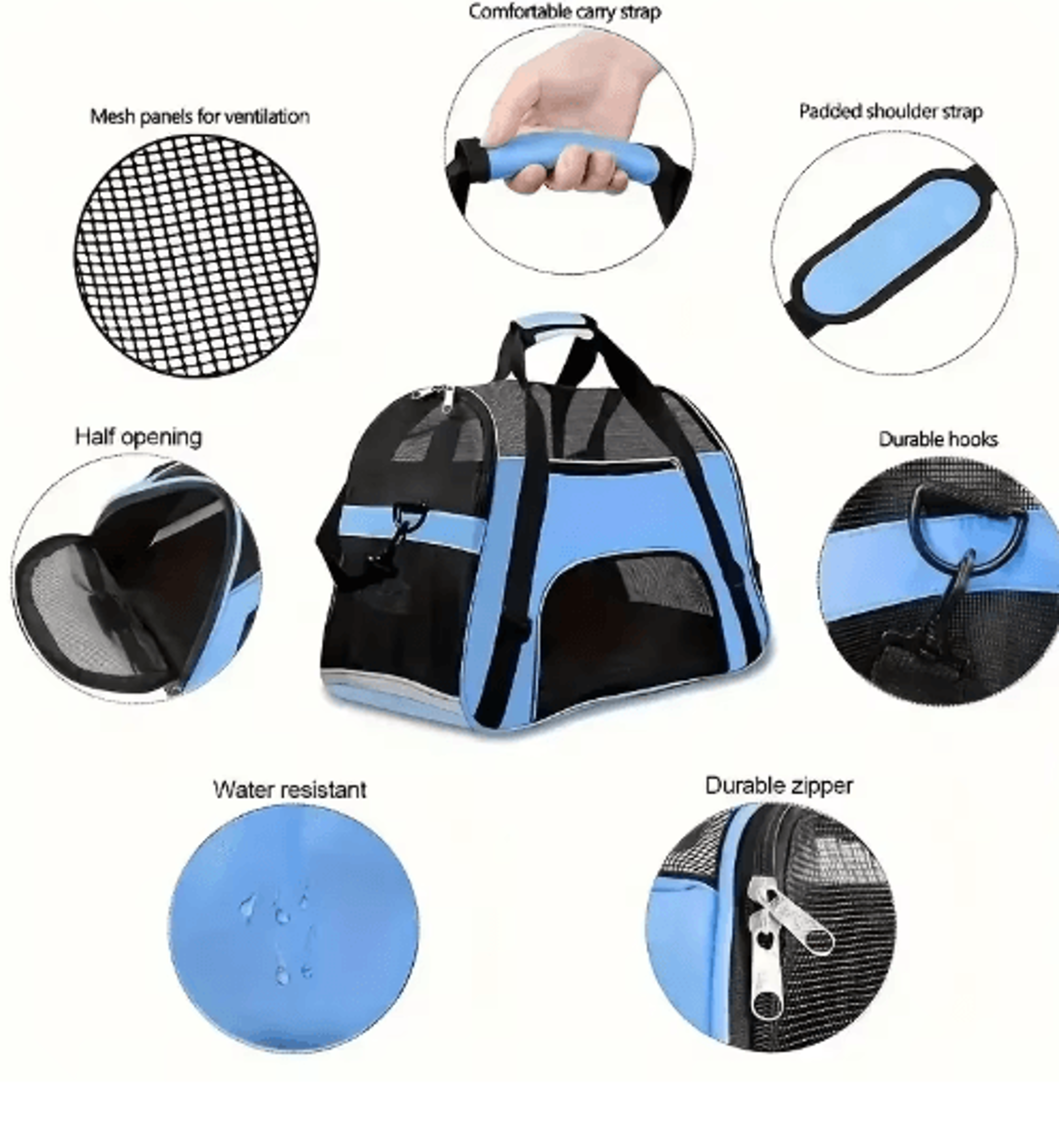 Portable Mesh Pet Carrier Bag For Cats And Small Dogs 11