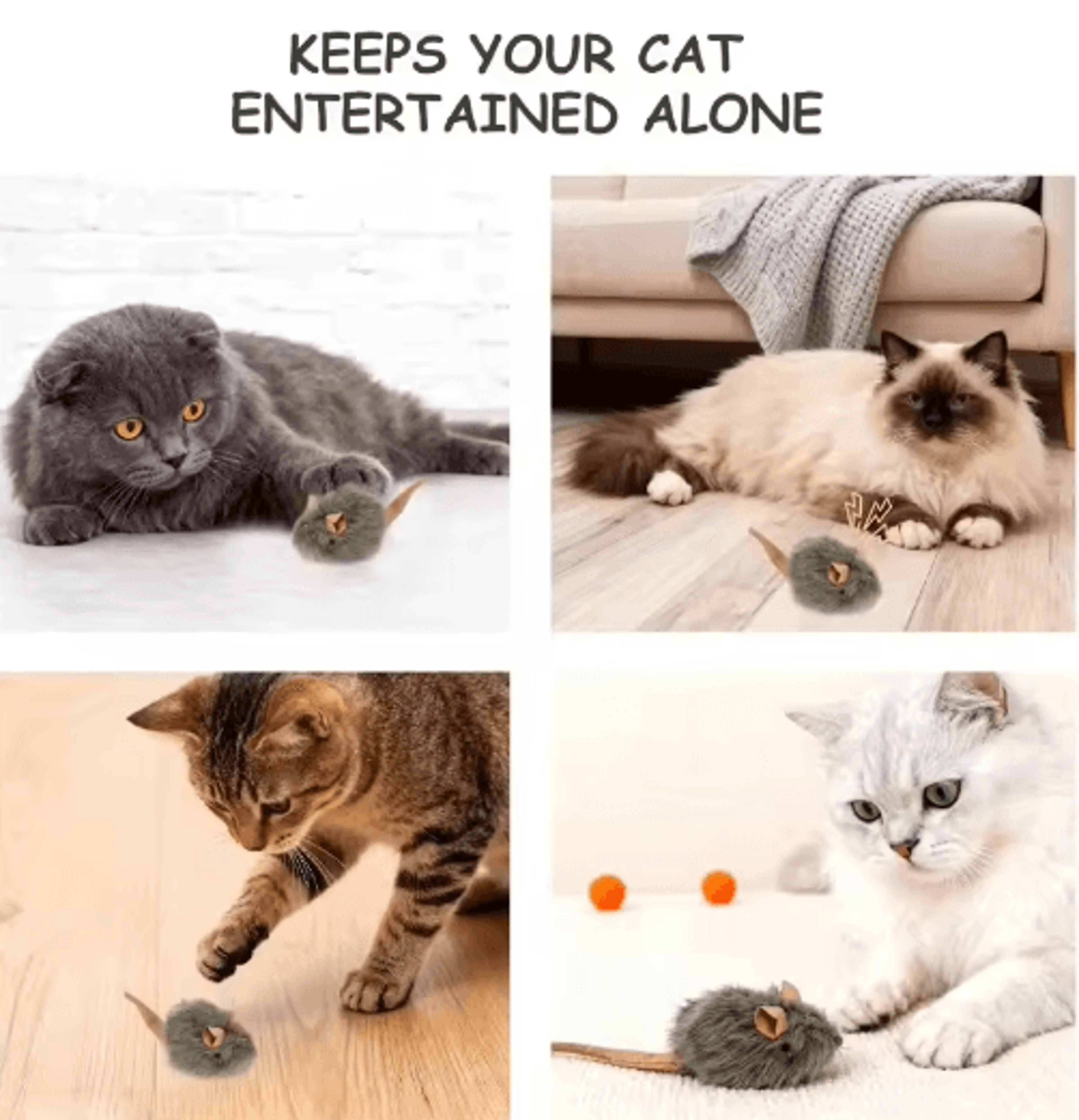 Interactive Plush Mouse Cat Toy With Realistic Squeaky Design 5