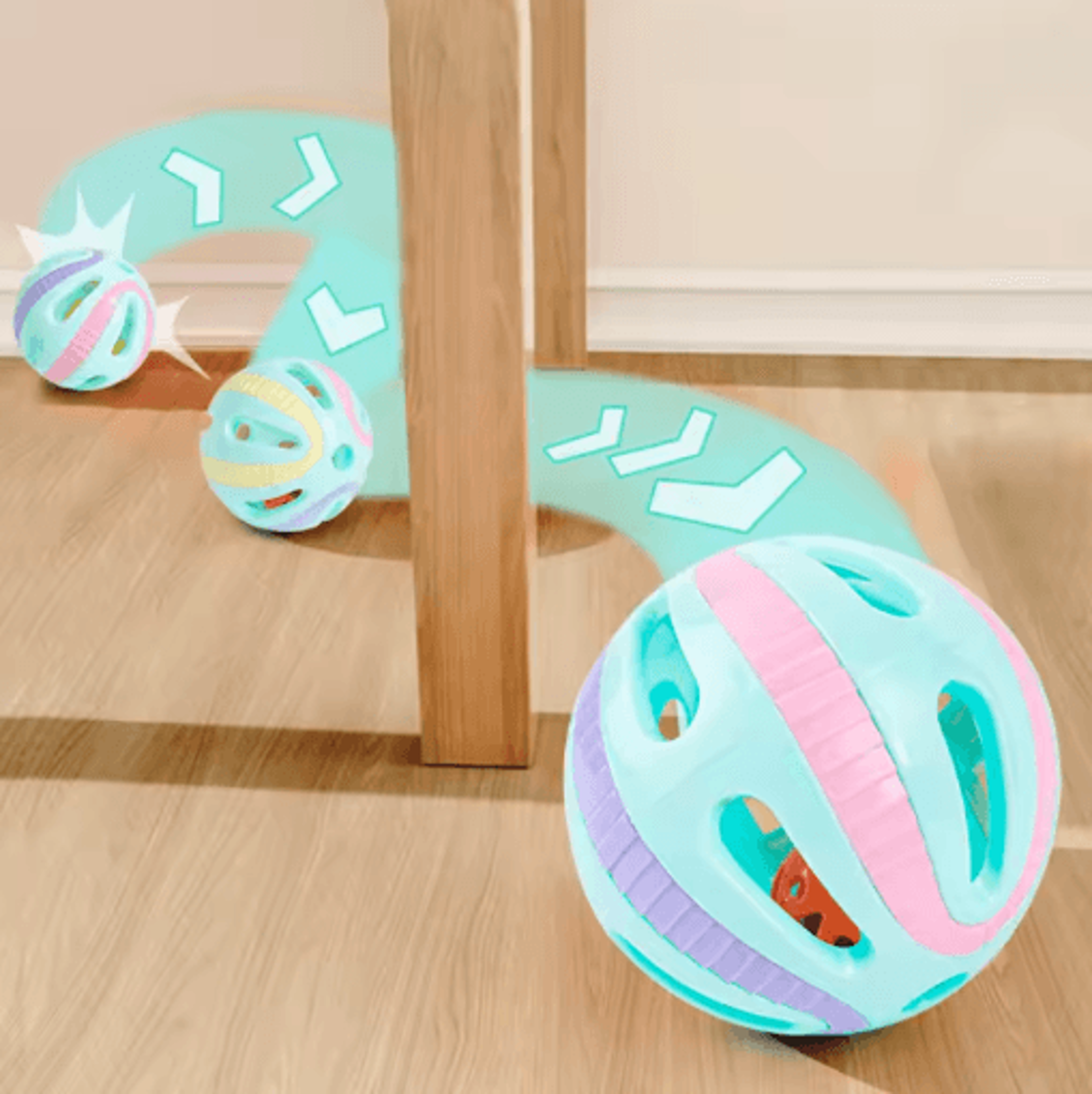 Jingle Chase Bell Ball Cat Toy Set Colorful Interactive Rolling Balls For Curious Cats  Kittens 4