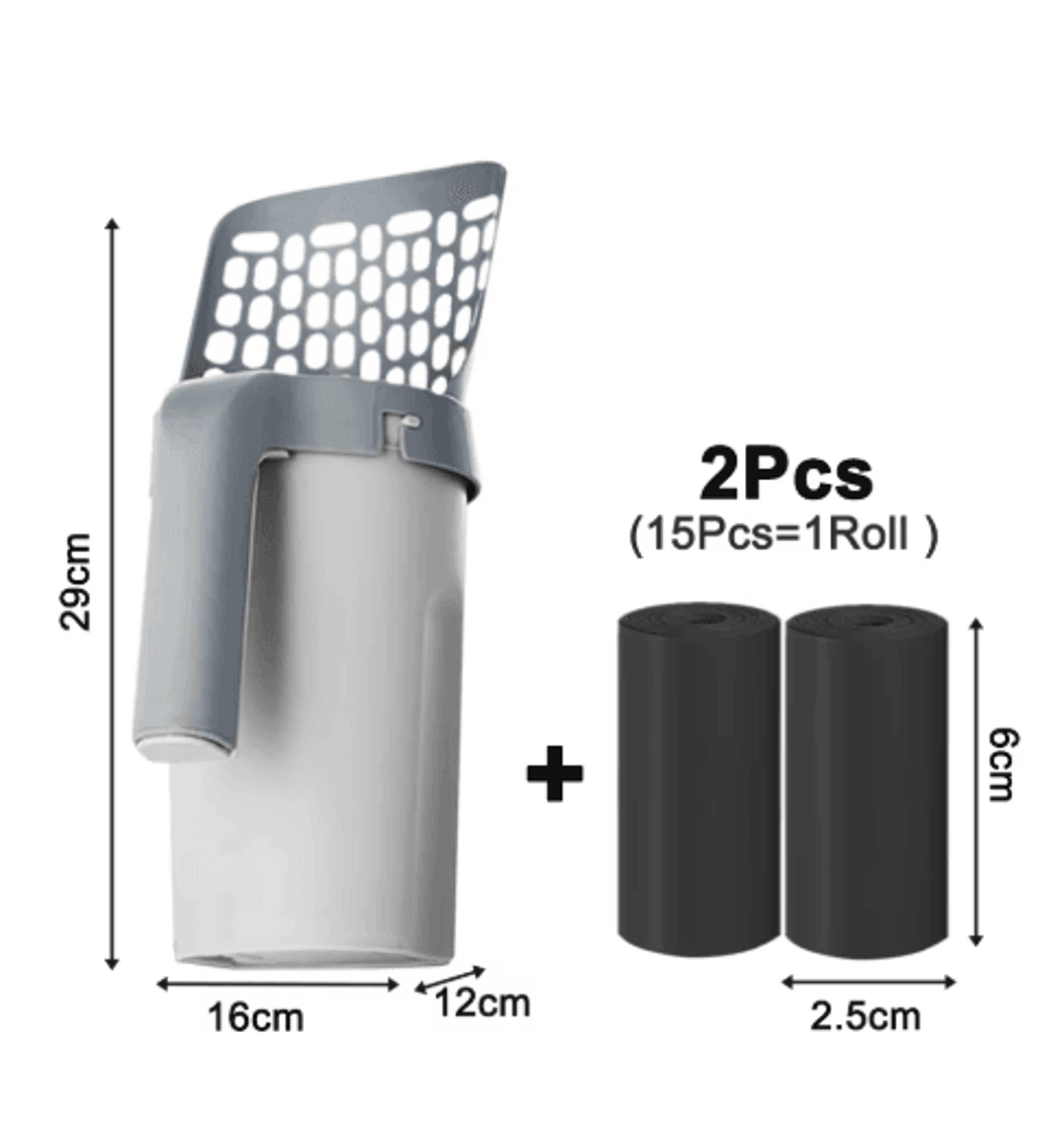 Clean Pouch Cat Litter Scoop Set SelfCleaning Litter Shovel With Waste Bag Dispense 5