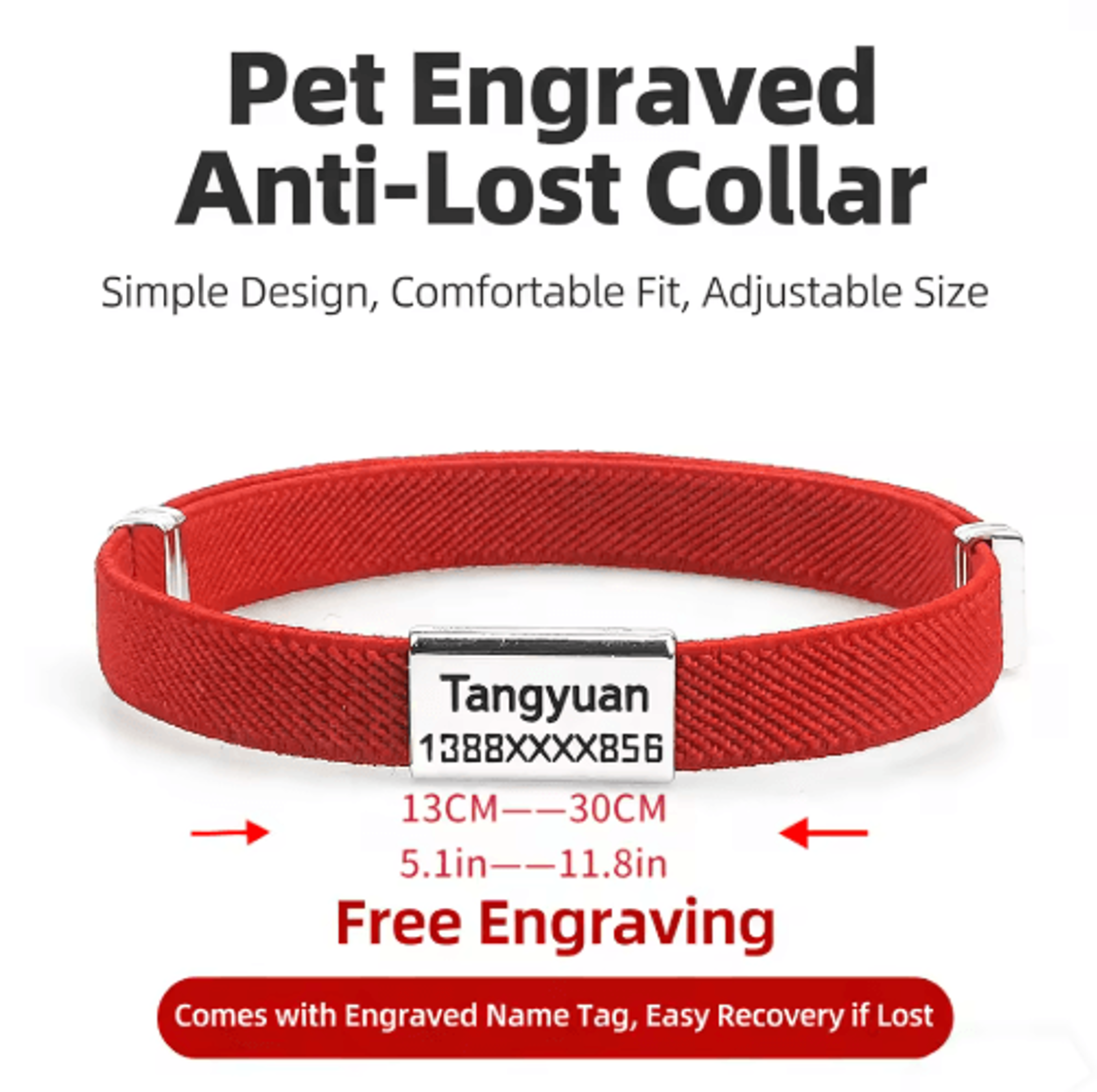 PawID Personalized Breakaway Pet Collar  Custom Name Collar With Metal ID Tag For Cats  Small Dogs 23
