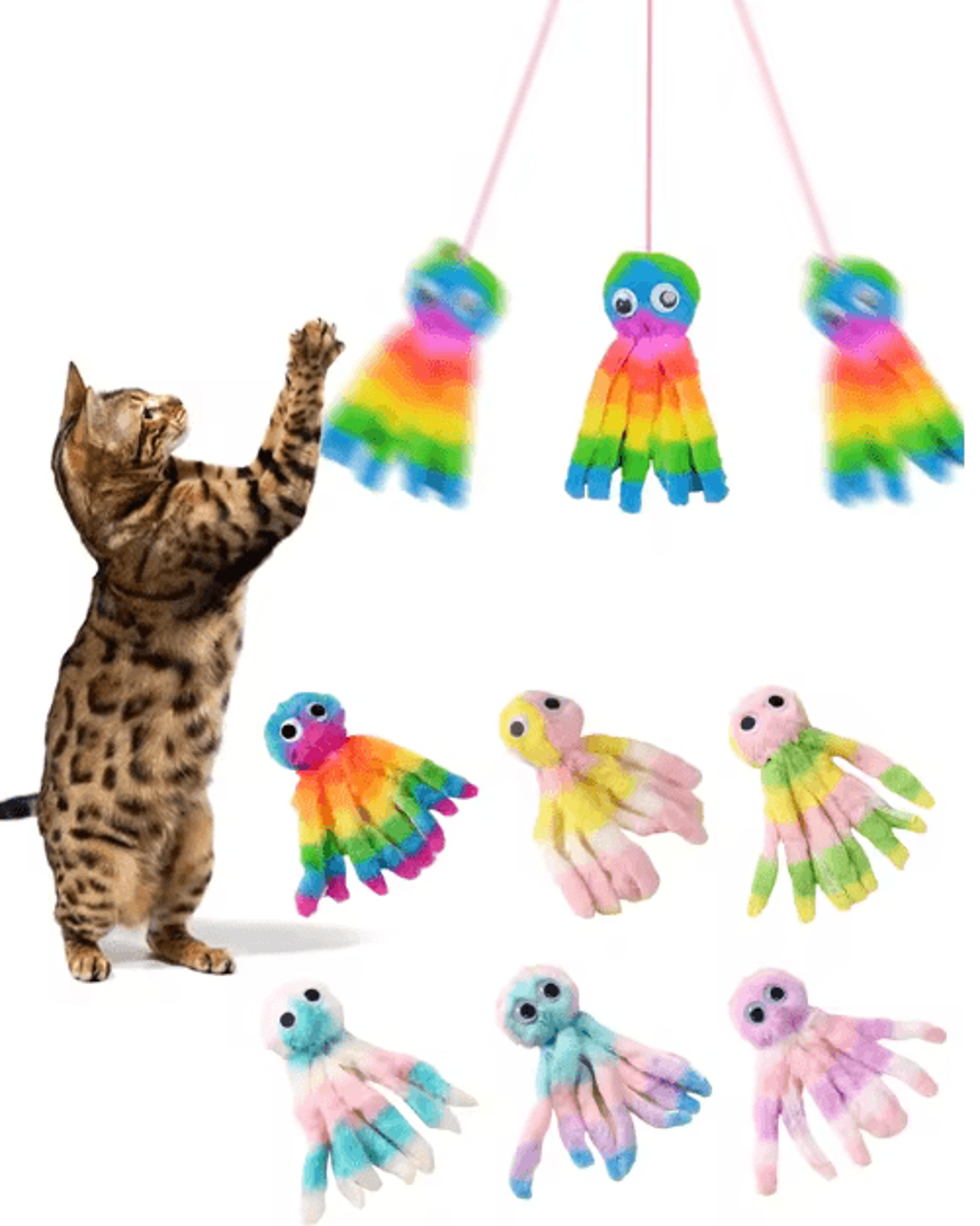 Octopus Plush Cat Toy With Catnip For Chewing Kicking And Interactive Play 8