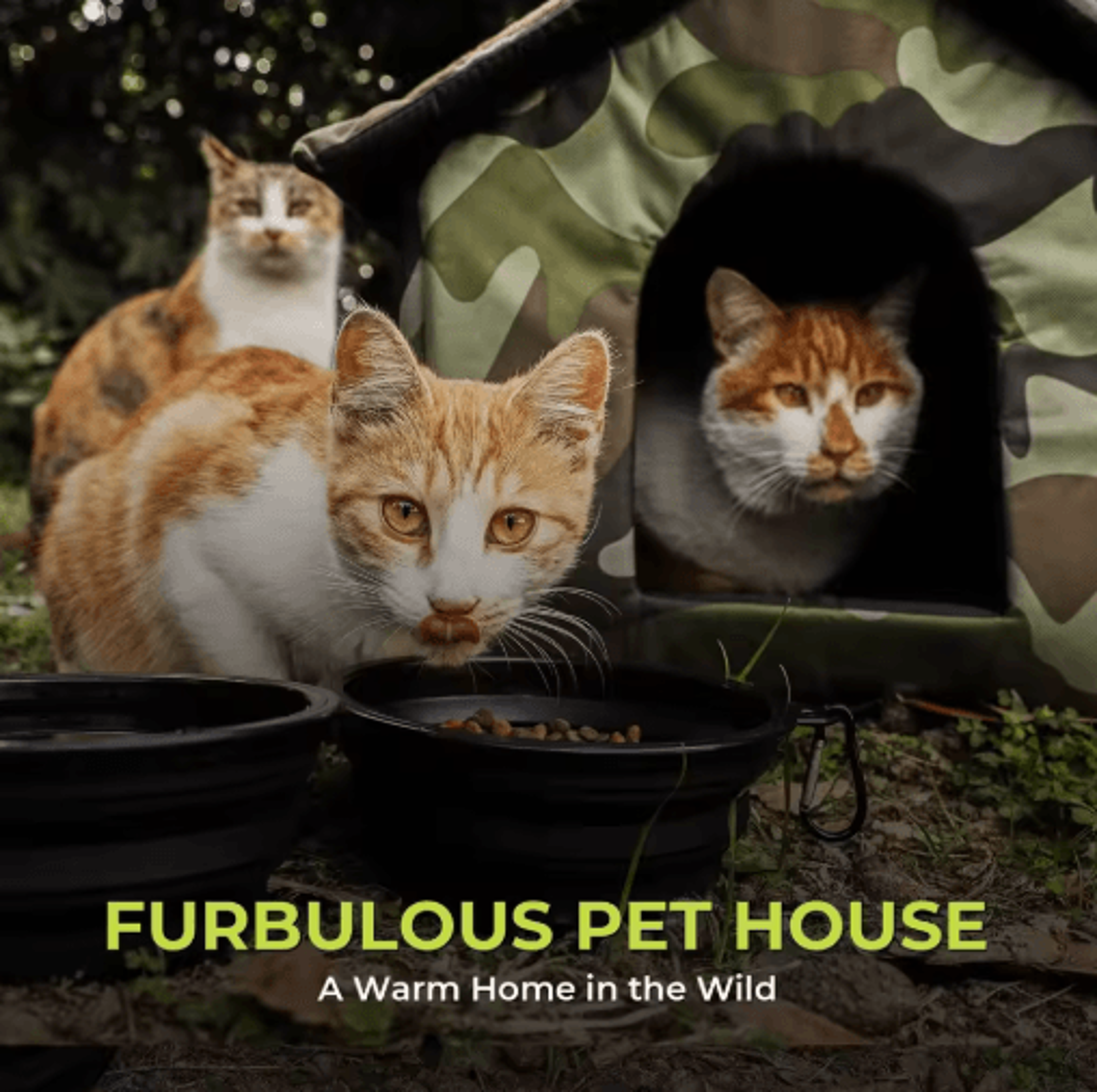 Waterproof Outdoor Cat House Foldable Winter Shelter For Cats  Small Dogs 8