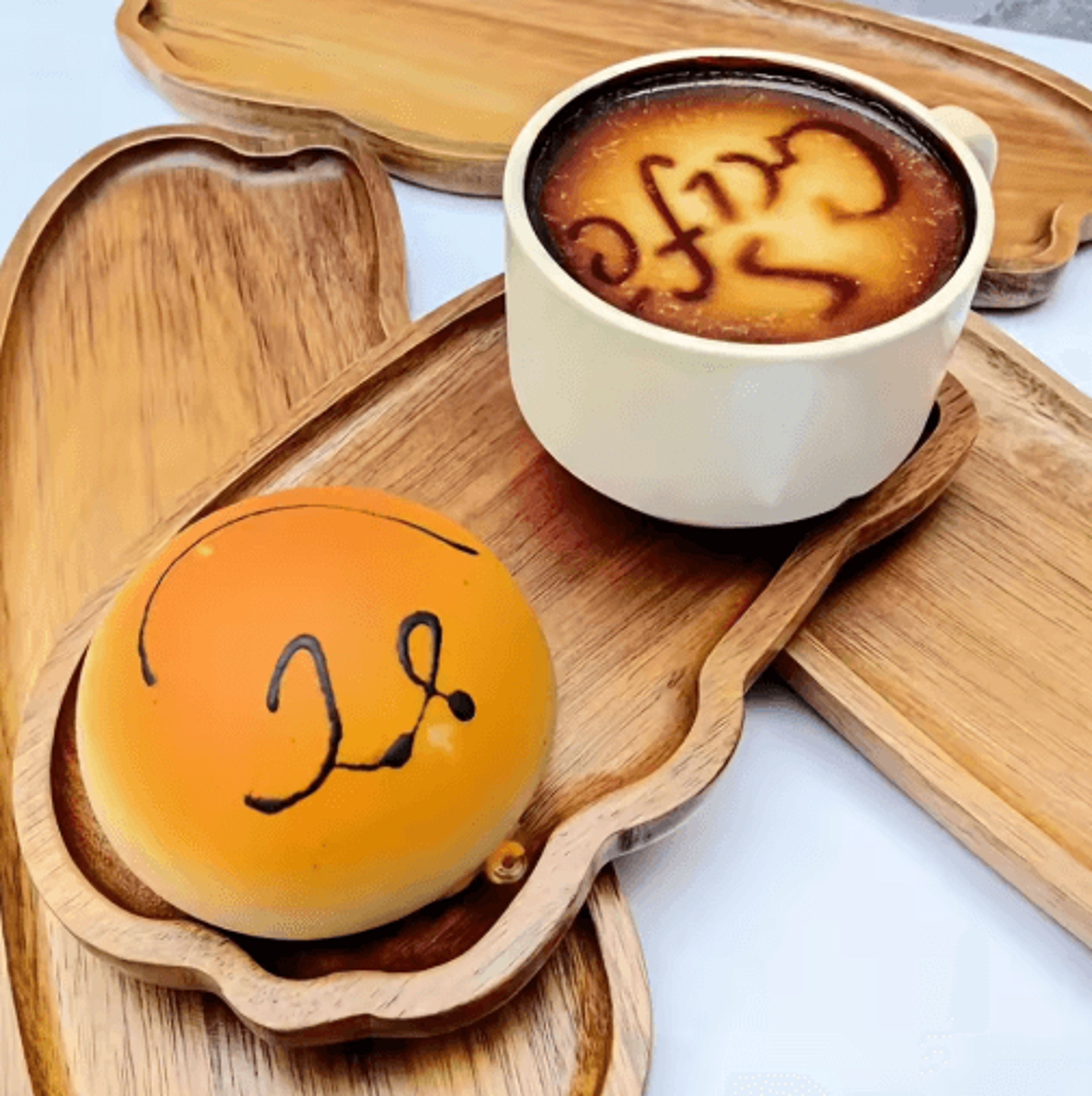 JapaneseStyle Cloud Wooden Serving Tray For Bread Desserts  Coffee 4
