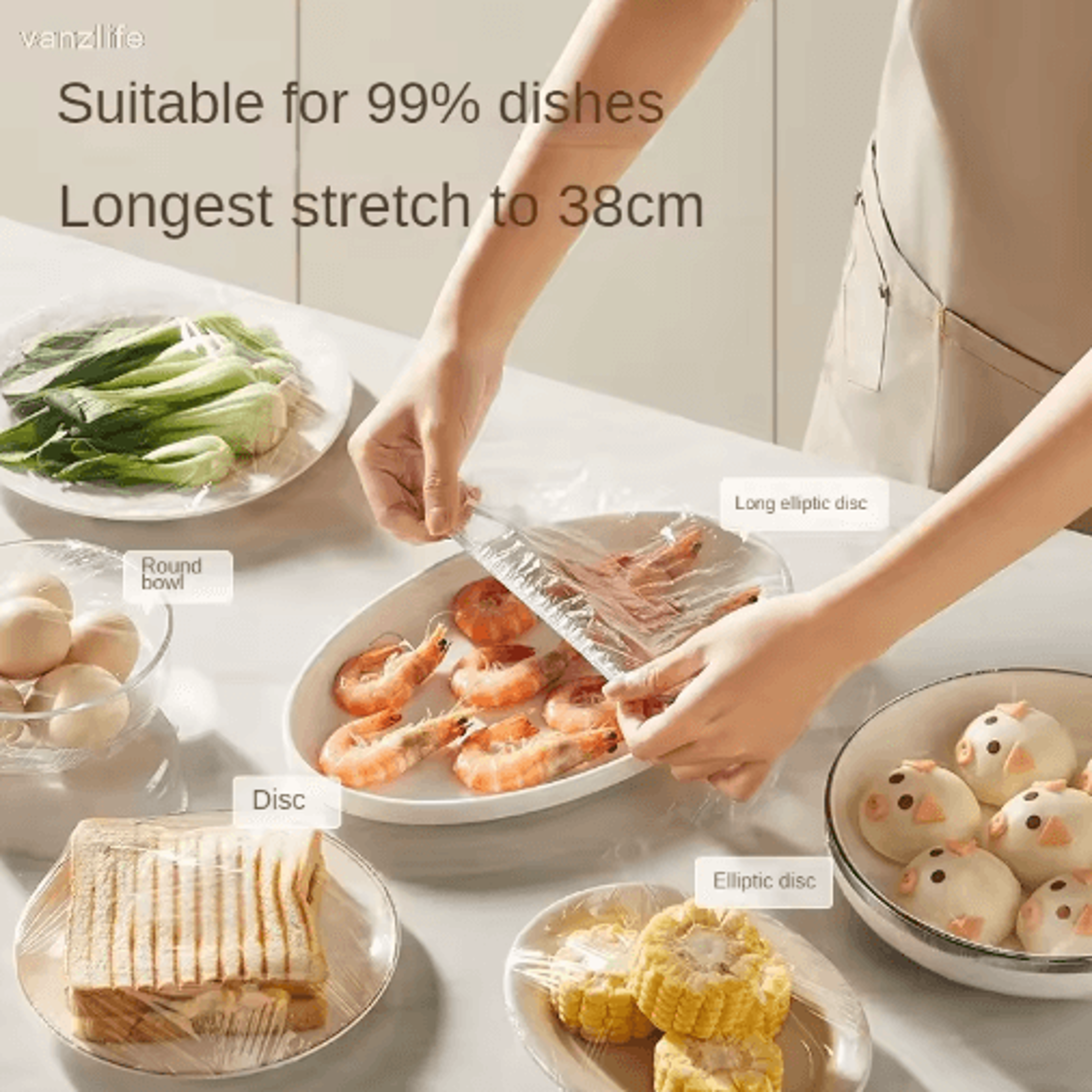 3 Set Disposable Elastic Food Covers  Food Grade Stretch Wrap For Bowls Plates  Fruit 4