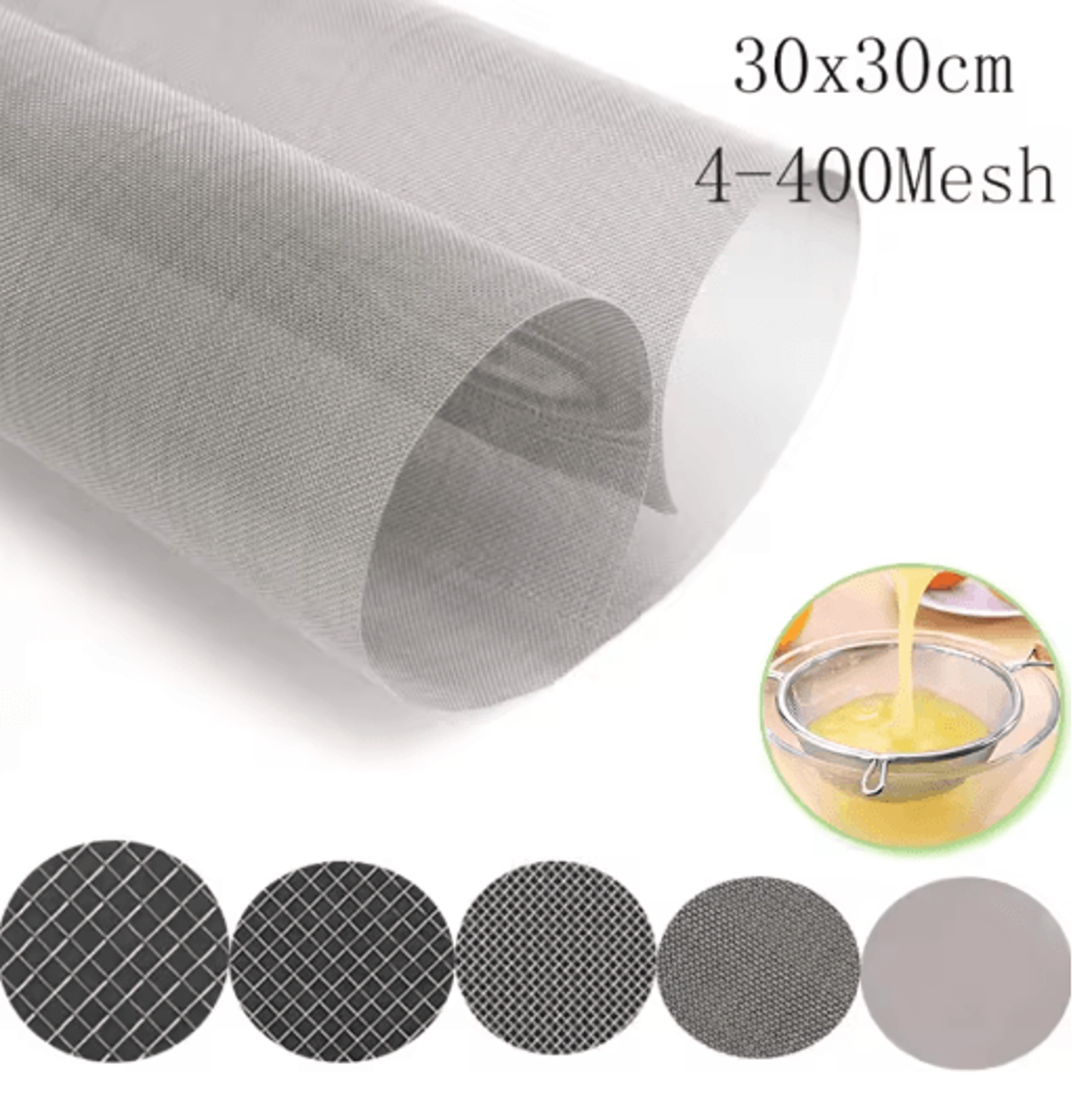30 By 30cm Stainless Steel Mesh Screen Woven Wire Filter Mesh Sheet 4400 Mesh 0
